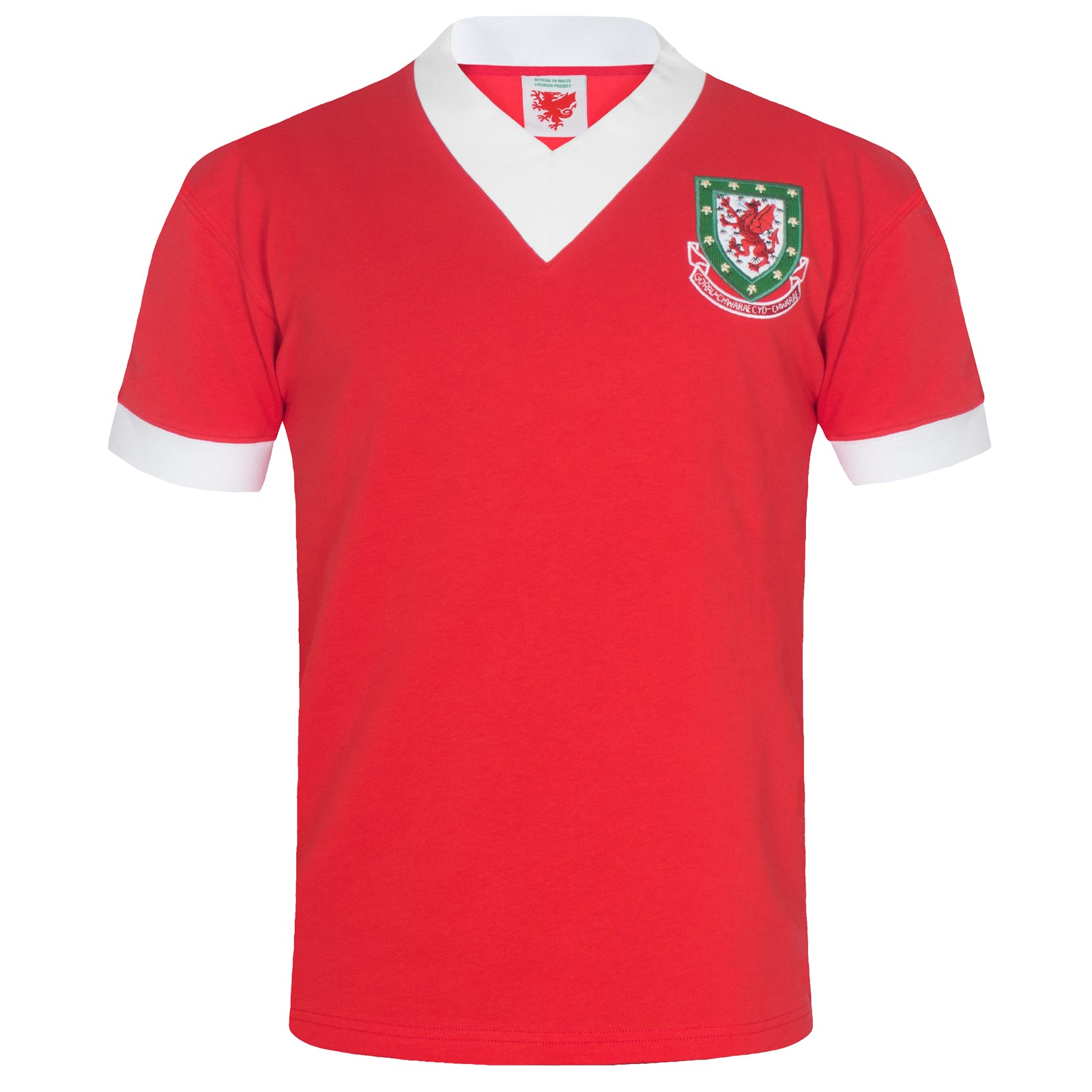Wales retro football shirt 1958 in red with crest to chest and a No.9 on back