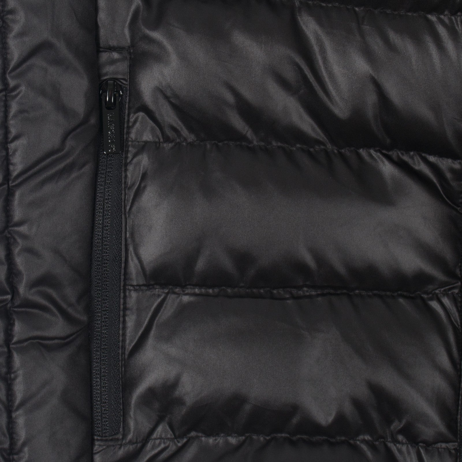 Watford adults padded gilet in black with club crest print to chest.