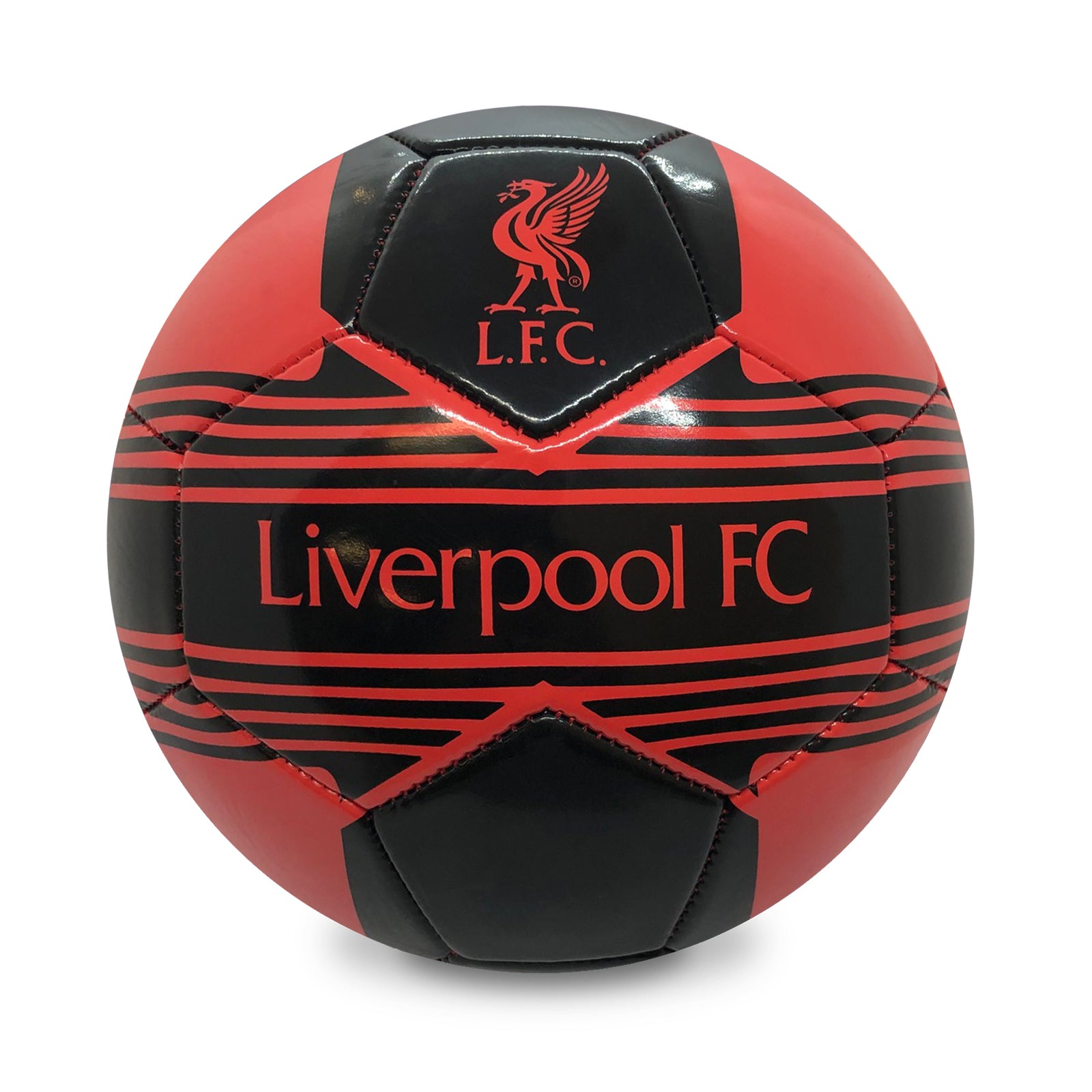 Liverpool size 4 red & black football with LFC crest & text.