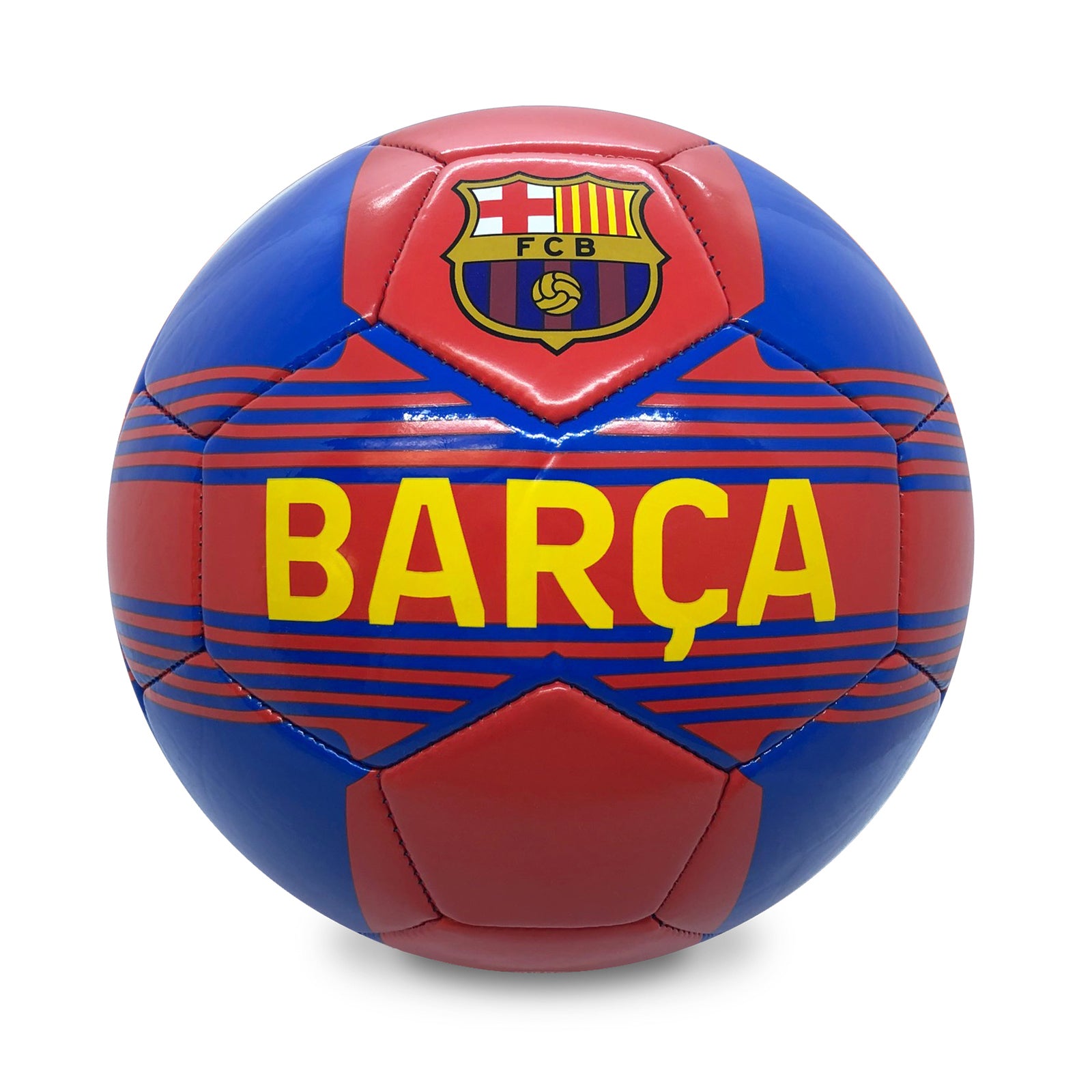 FC Barcelona size 4 blue football with FCB badge & text.