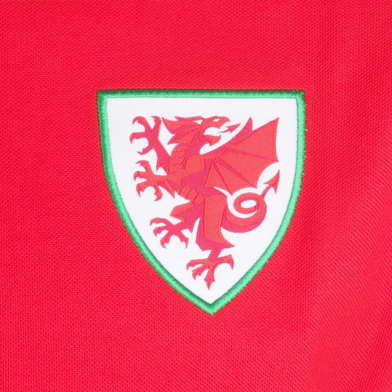 Wales kids polo shirt in red with contrast sleeve and Wales badge and text to the chest.
