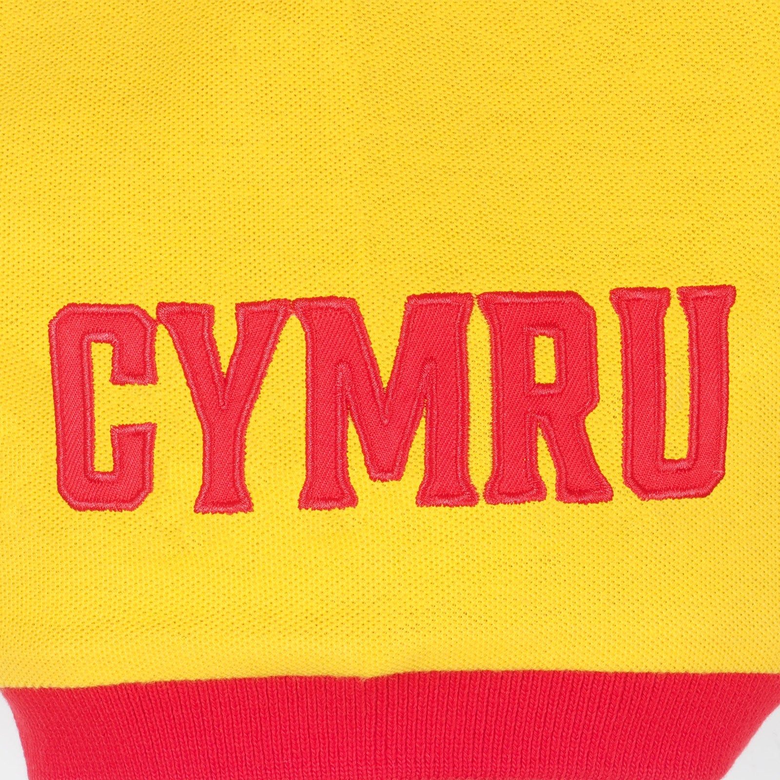 Wales kids polo shirt in red with contrast sleeve and Wales badge and text to the chest.