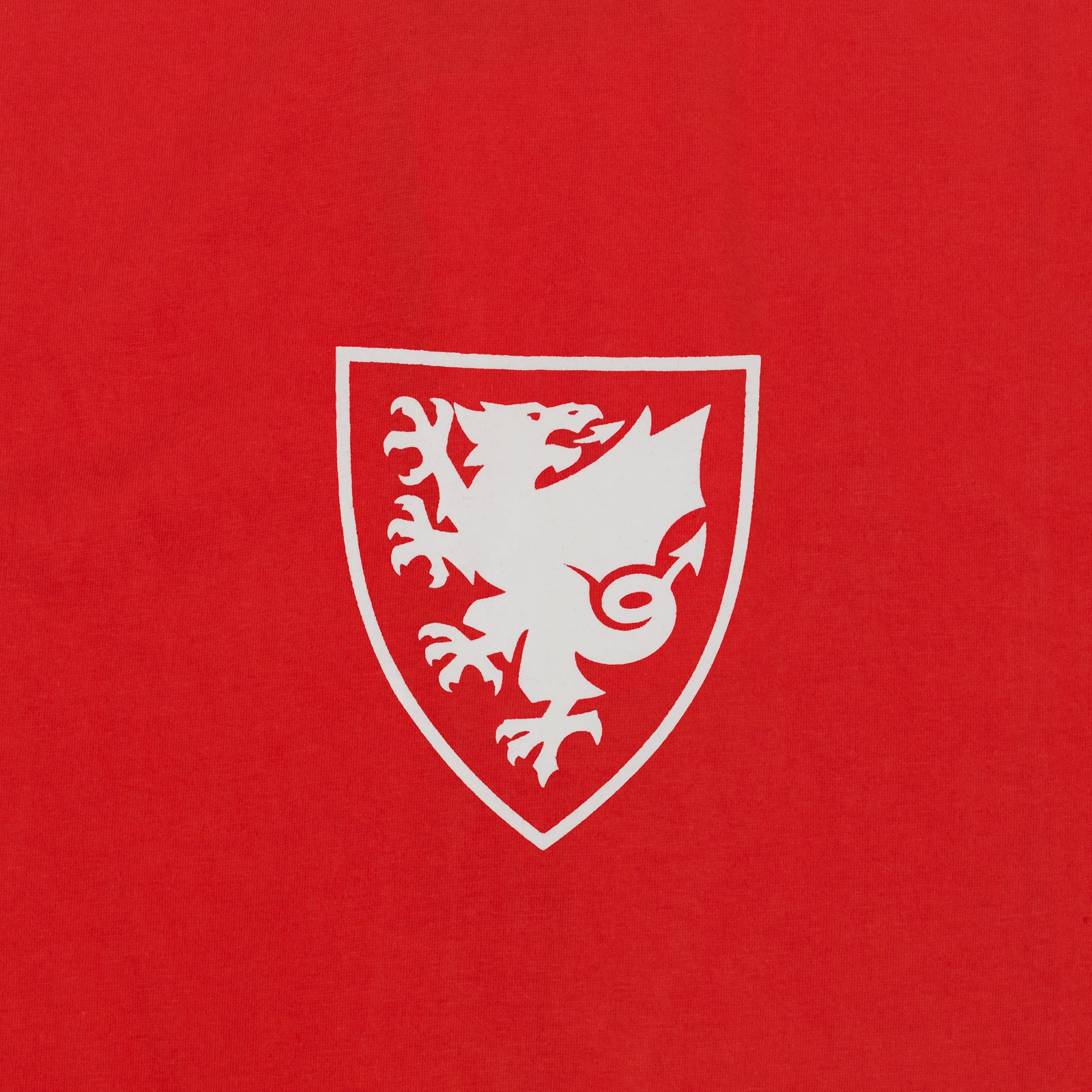 Wales adults graphic T-shirt in red with large national crest print to front.