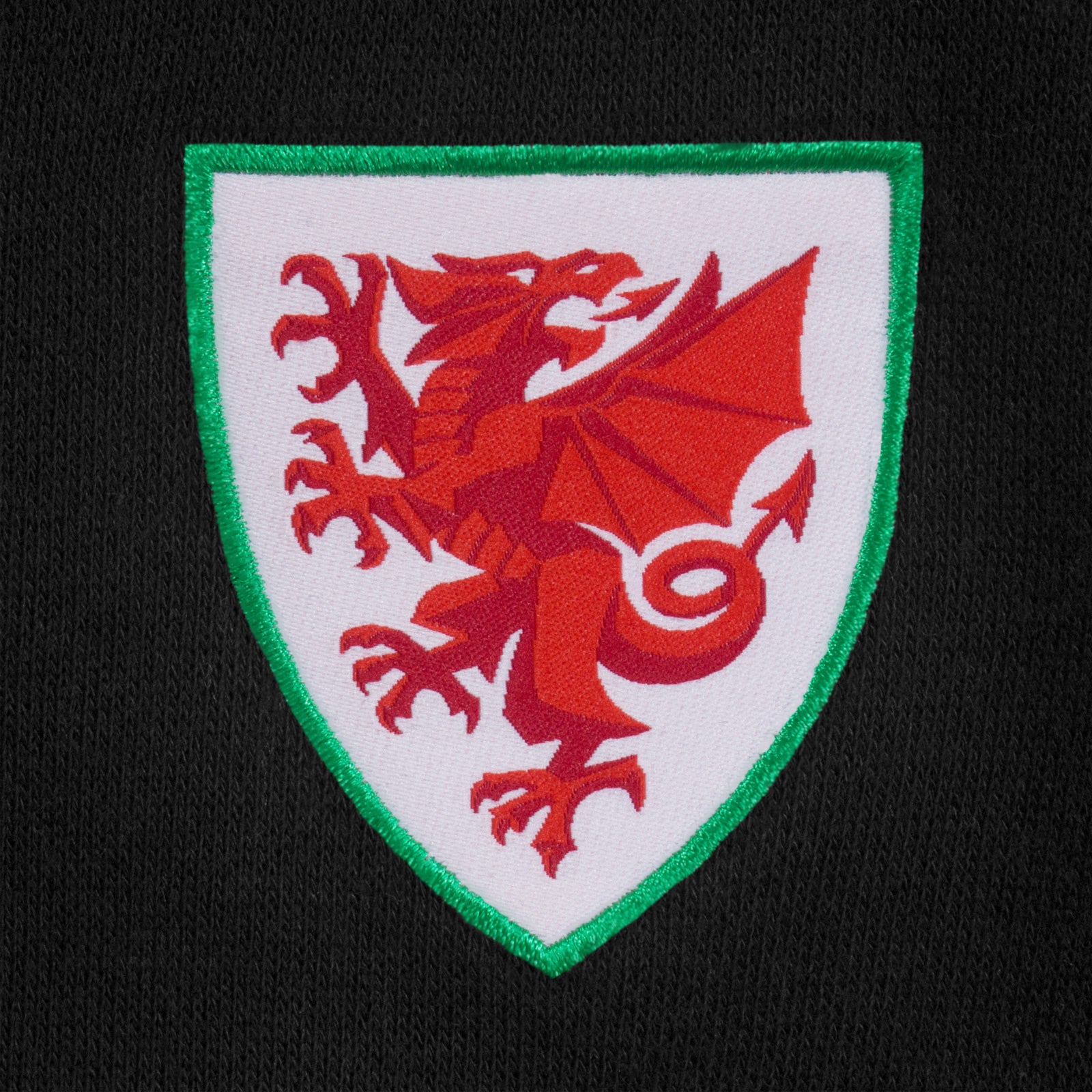 Wales FA adults fleece shorts in black with crest to left leg and pockets to front & back.