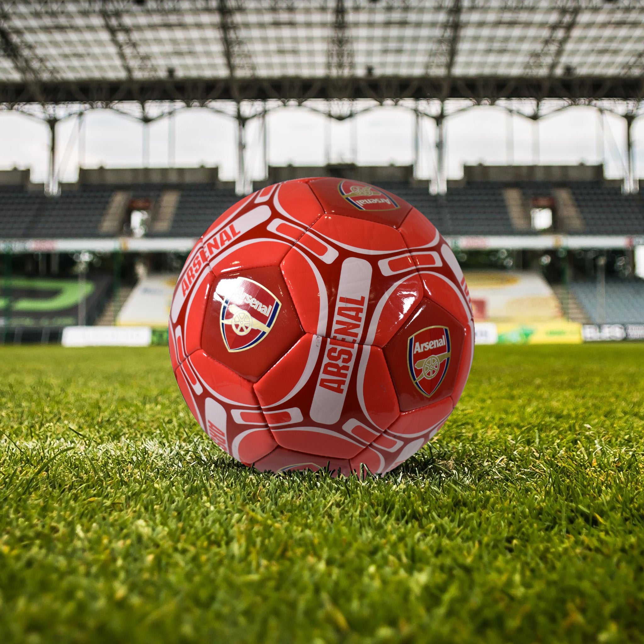 Arsenal size 4 red football with AFC badge & text.