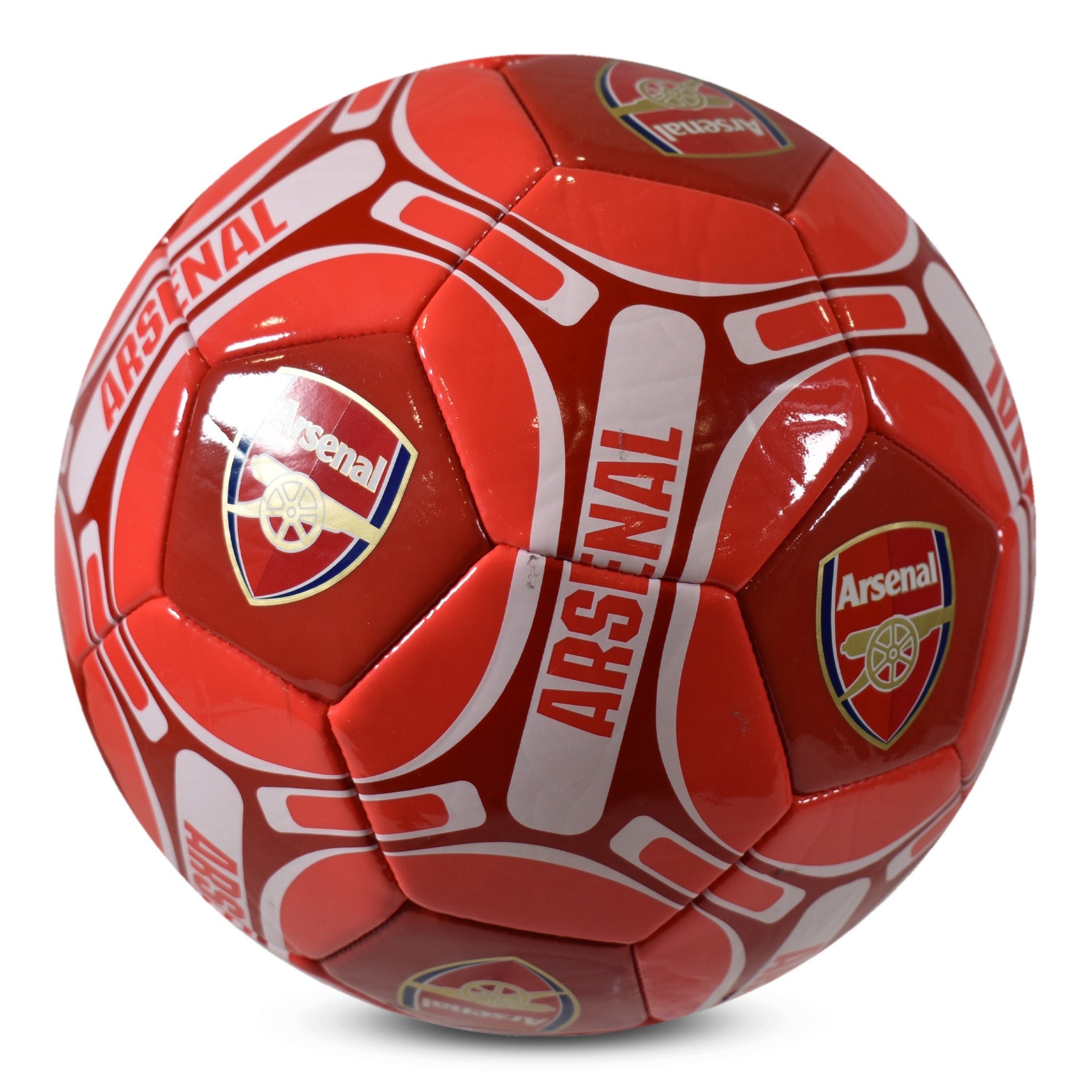 Arsenal size 4 red football with AFC badge & text.
