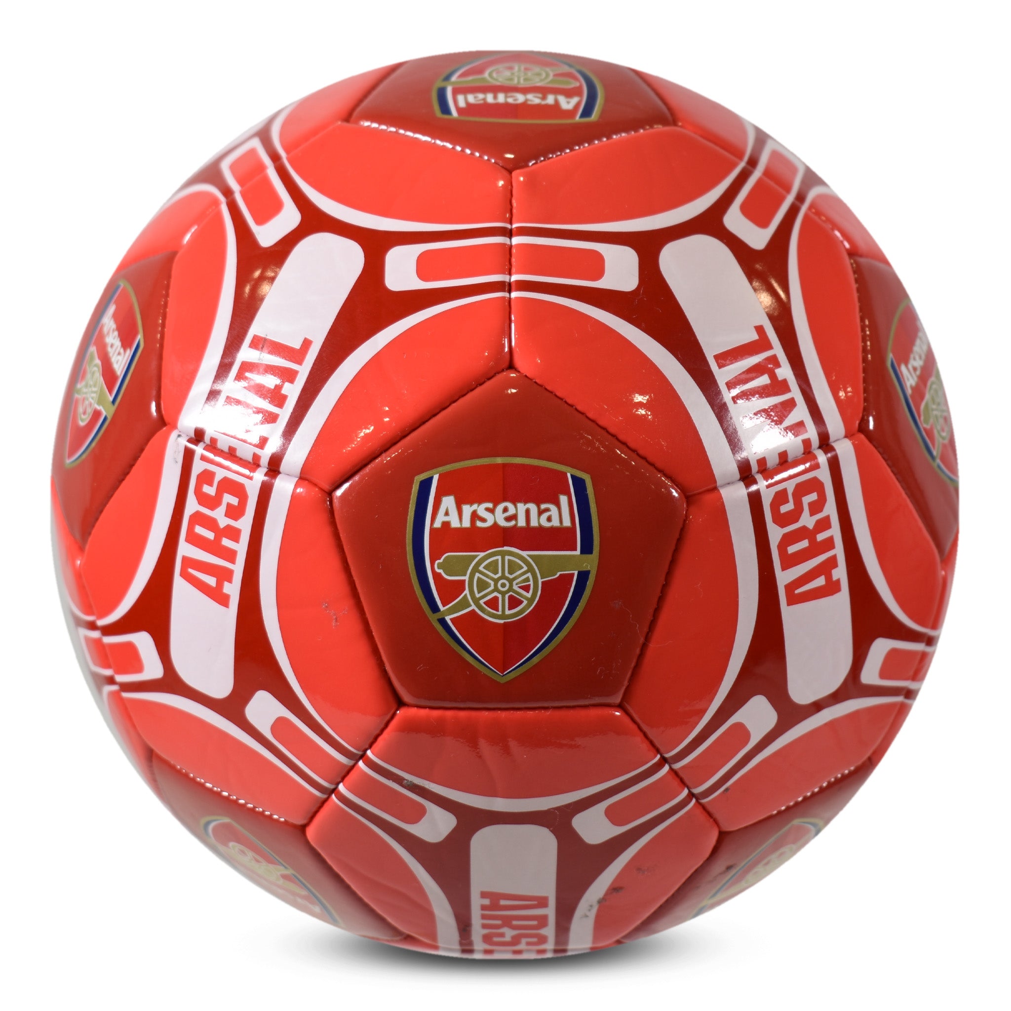 Arsenal size 4 red football with AFC badge & text.