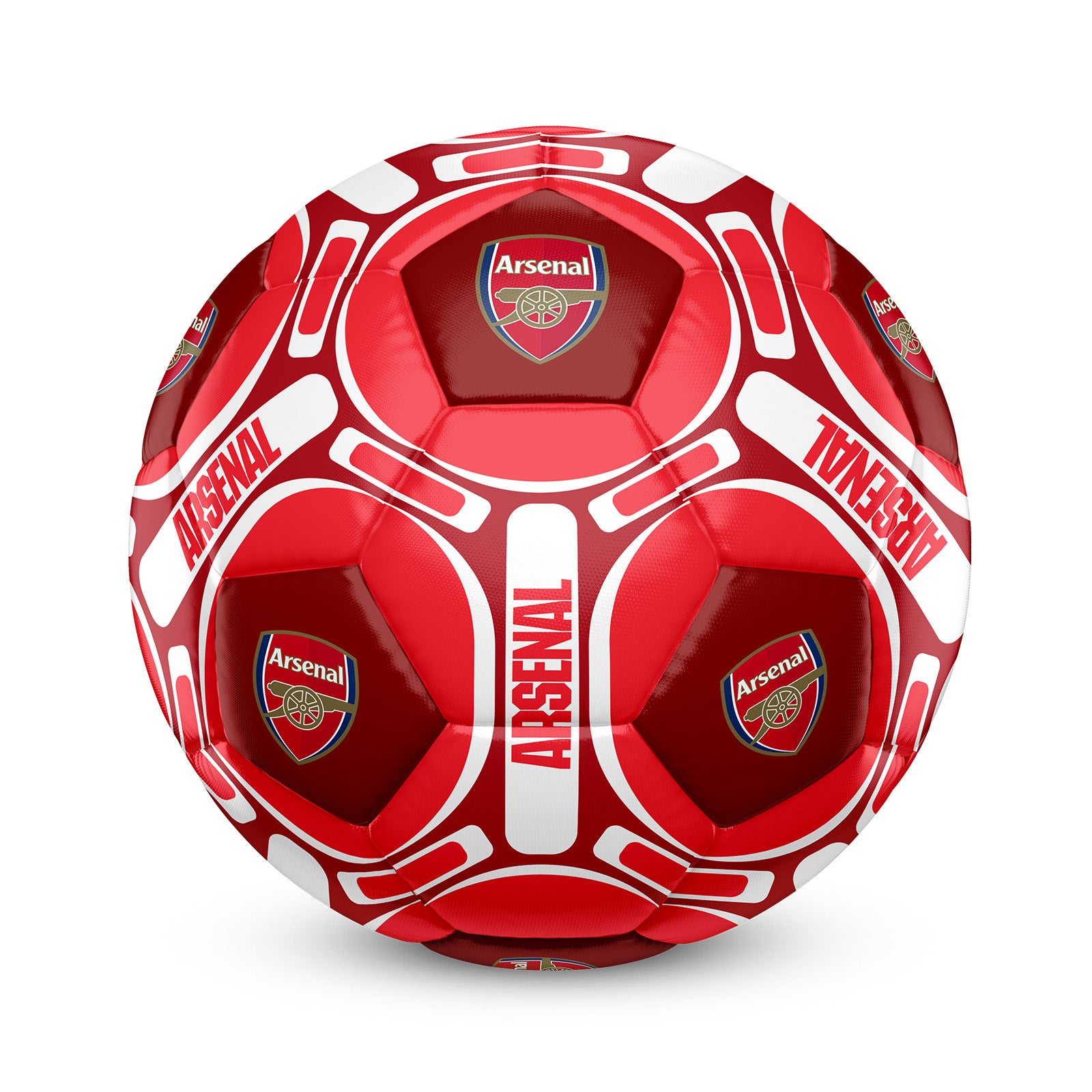 Arsenal size 4 red ball with club crest & text. AFC badge & text print to each glove.