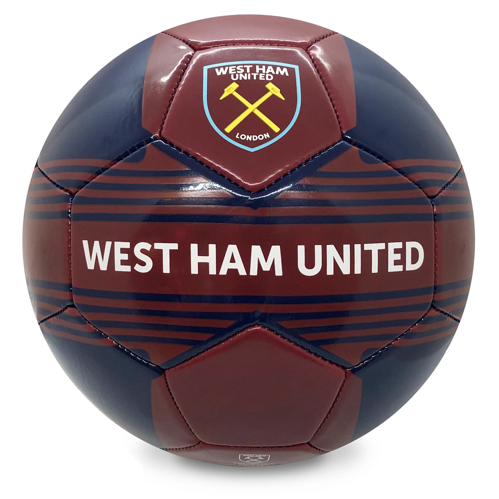 West Ham size 4 claret ball with club crest & text. WHUFC crest & text print to each glove.