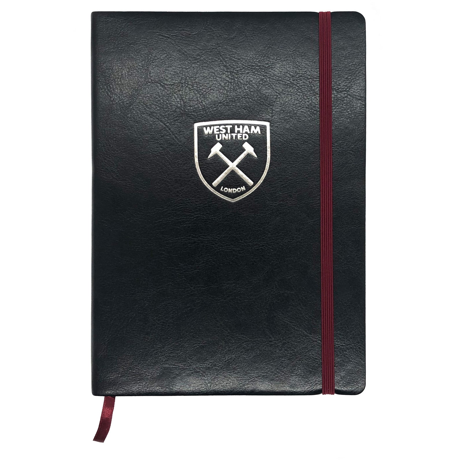 West Ham notebook & pen in black with silver foil crest in club design gift box.
