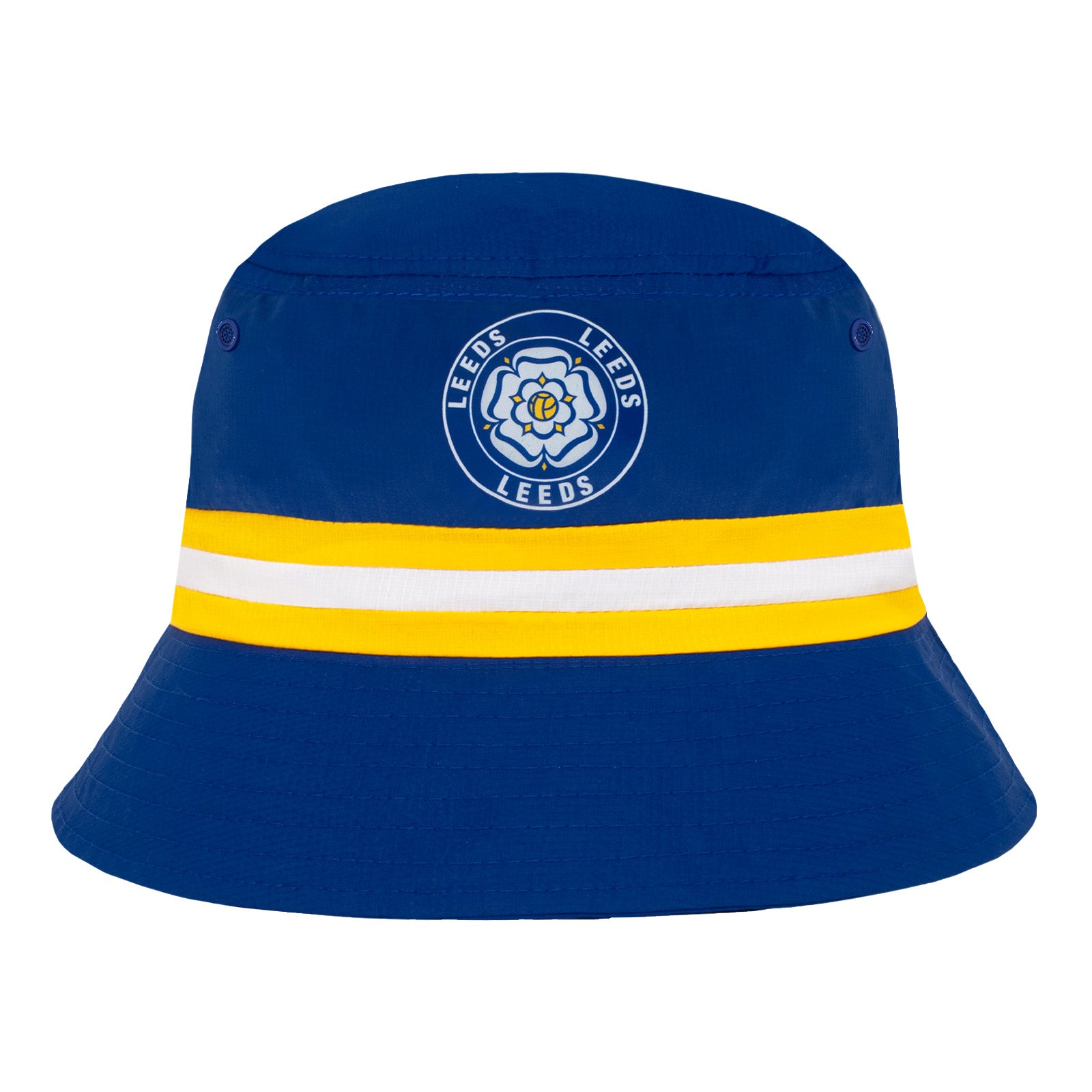 Leeds United bucket hat in white, blue and yellow