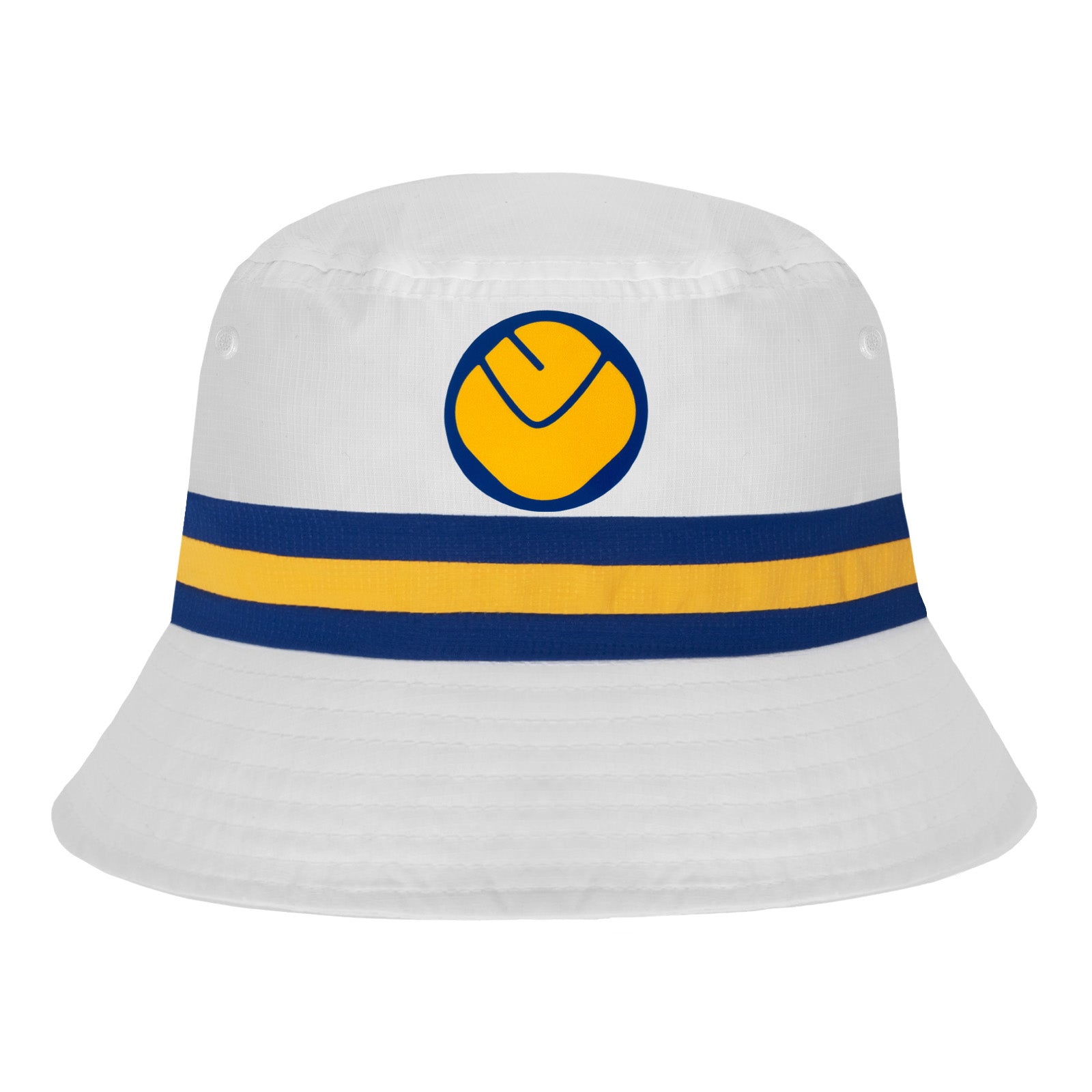 Leeds United bucket hat in white, blue and yellow