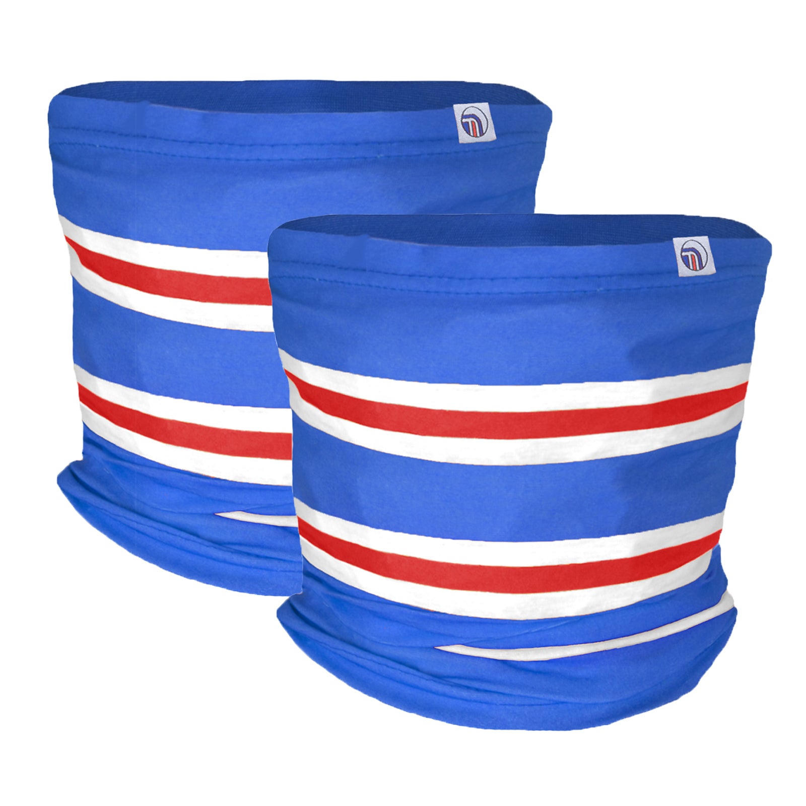 Rangers snood in retro football bar scarf design in blue