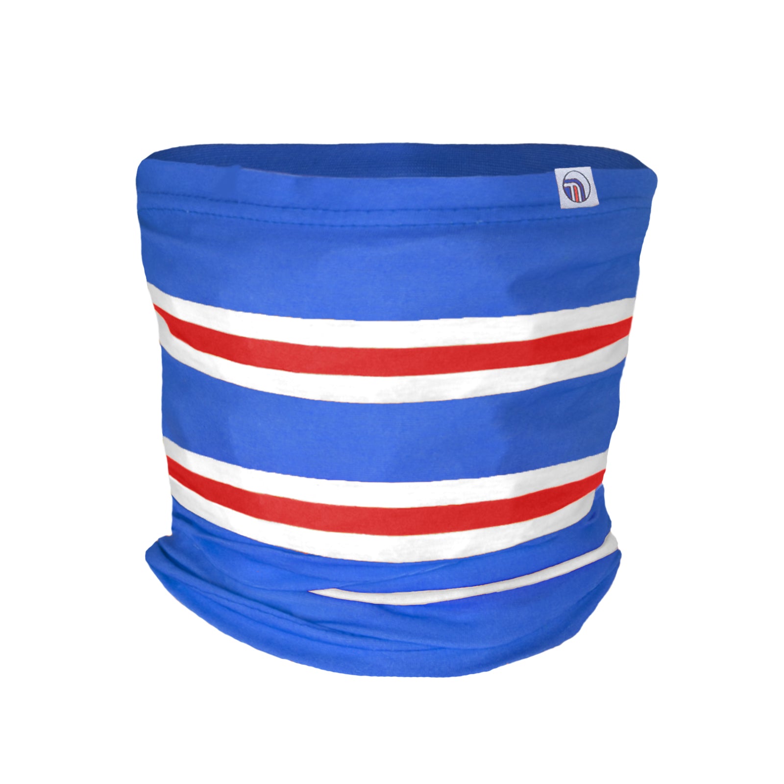 Rangers snood in retro football bar scarf design in blue