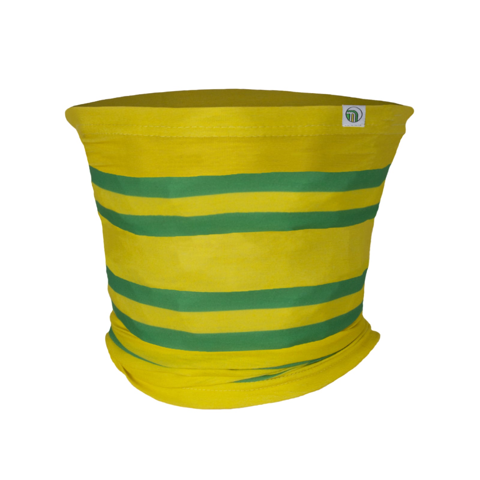 Norwich snood in retro football bar scarf design in yellow