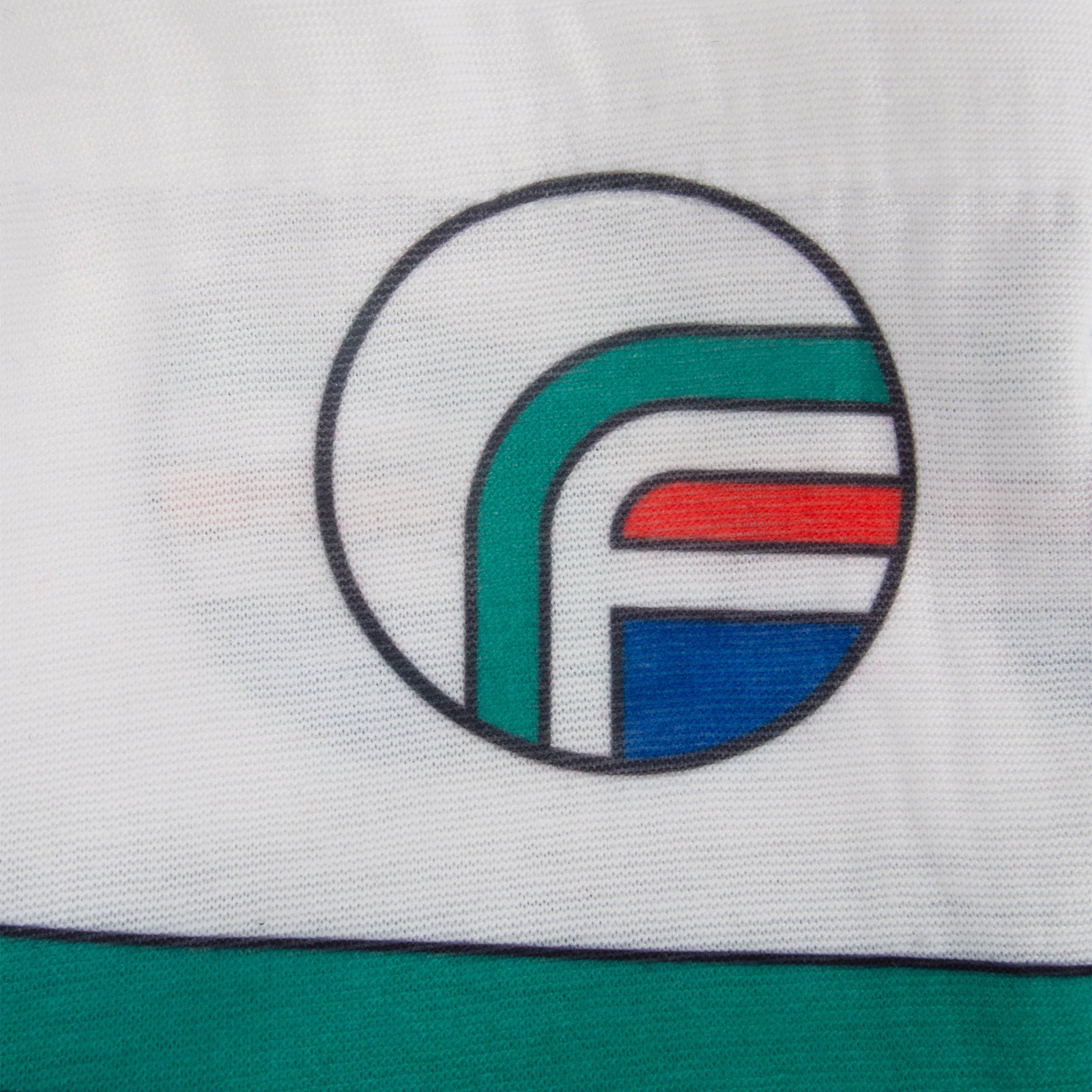 One-piece snood neck scarf in white, one size with all over Fan Originals branding.
