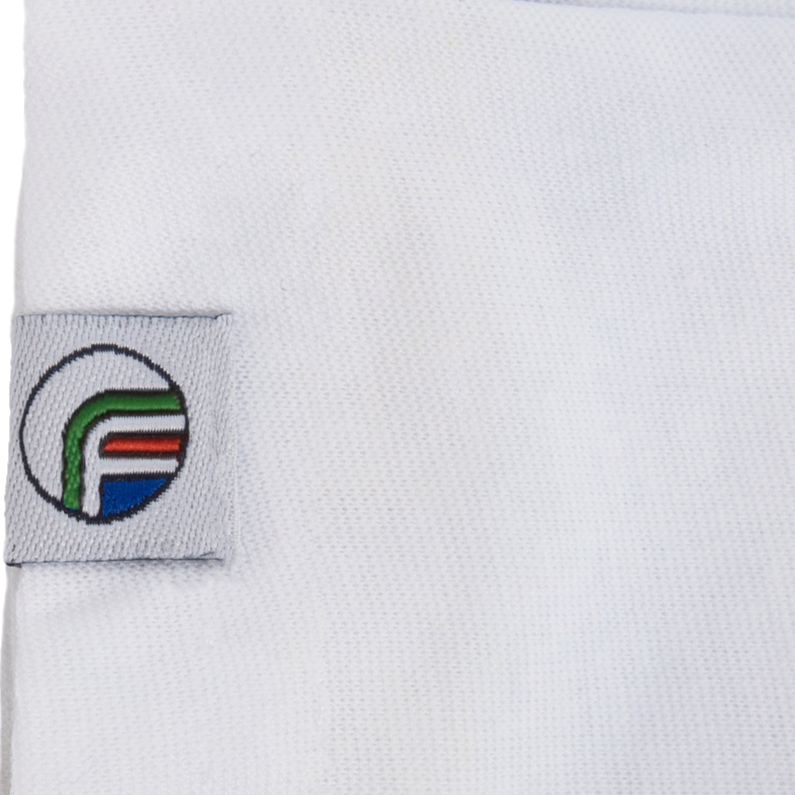 One-piece snood neck scarf in white, one size with all over Fan Originals branding.