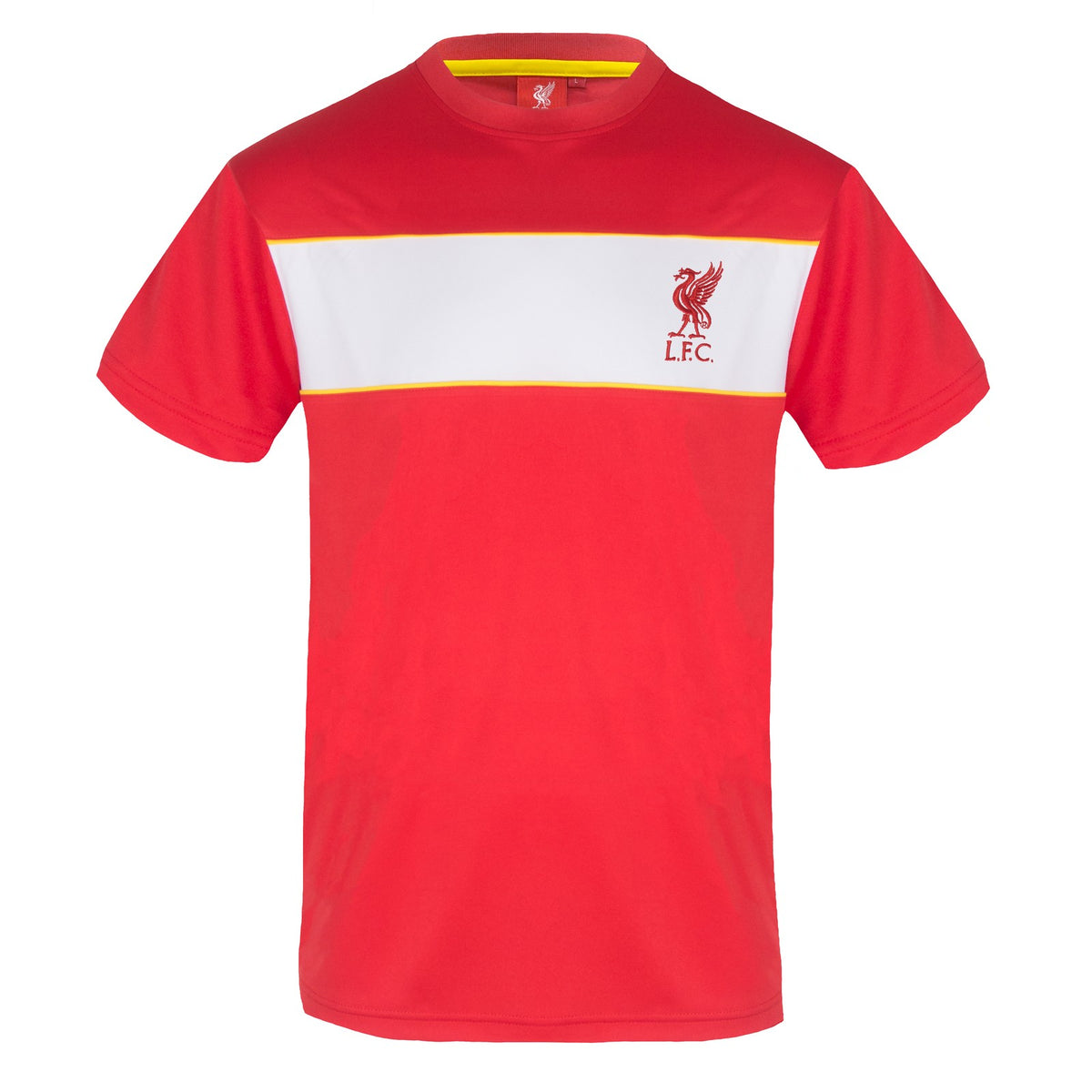 Liverpool adults T-shirt in red & white with club crest to chest
