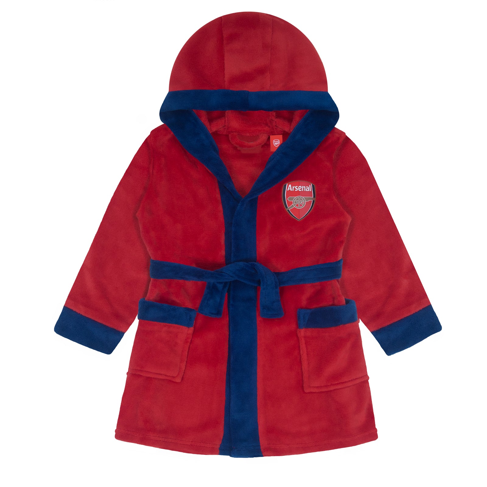 Arsenal baby's dressing gown in red with crest