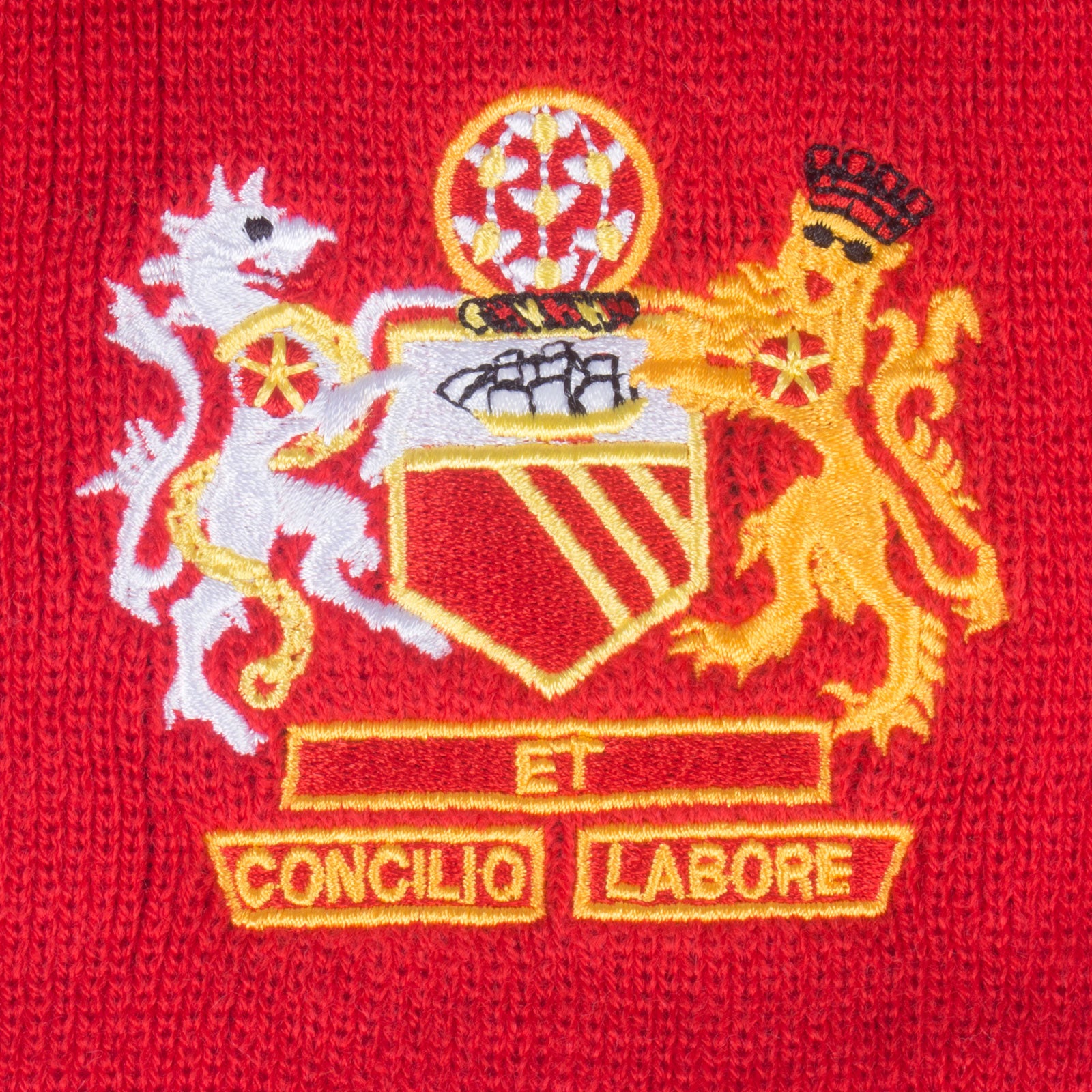 Man United retro 3 bar scarf with Manchester Crest