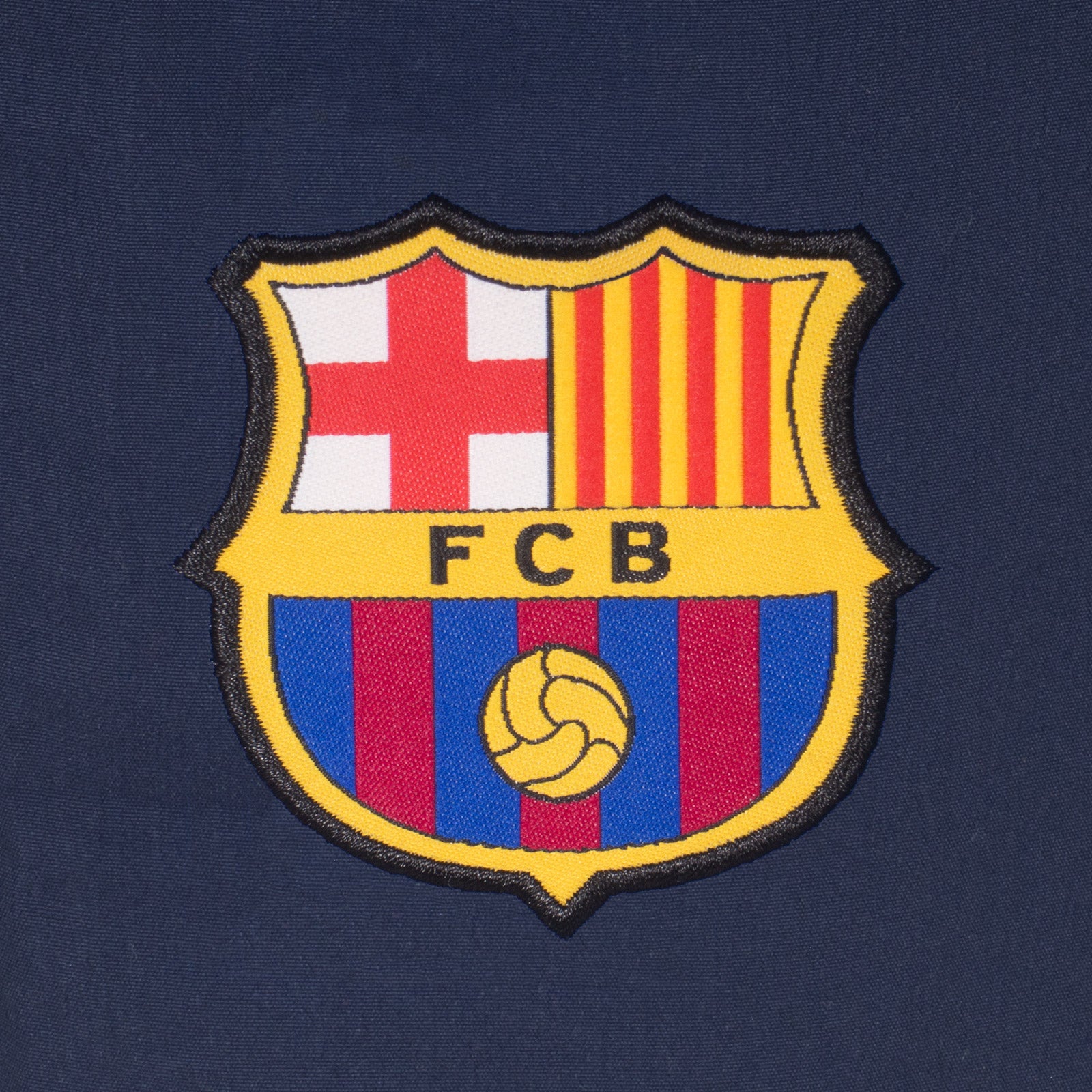 FC Barcelona adults fleece shorts in navy blue with crest to left leg and pockets to front & back.