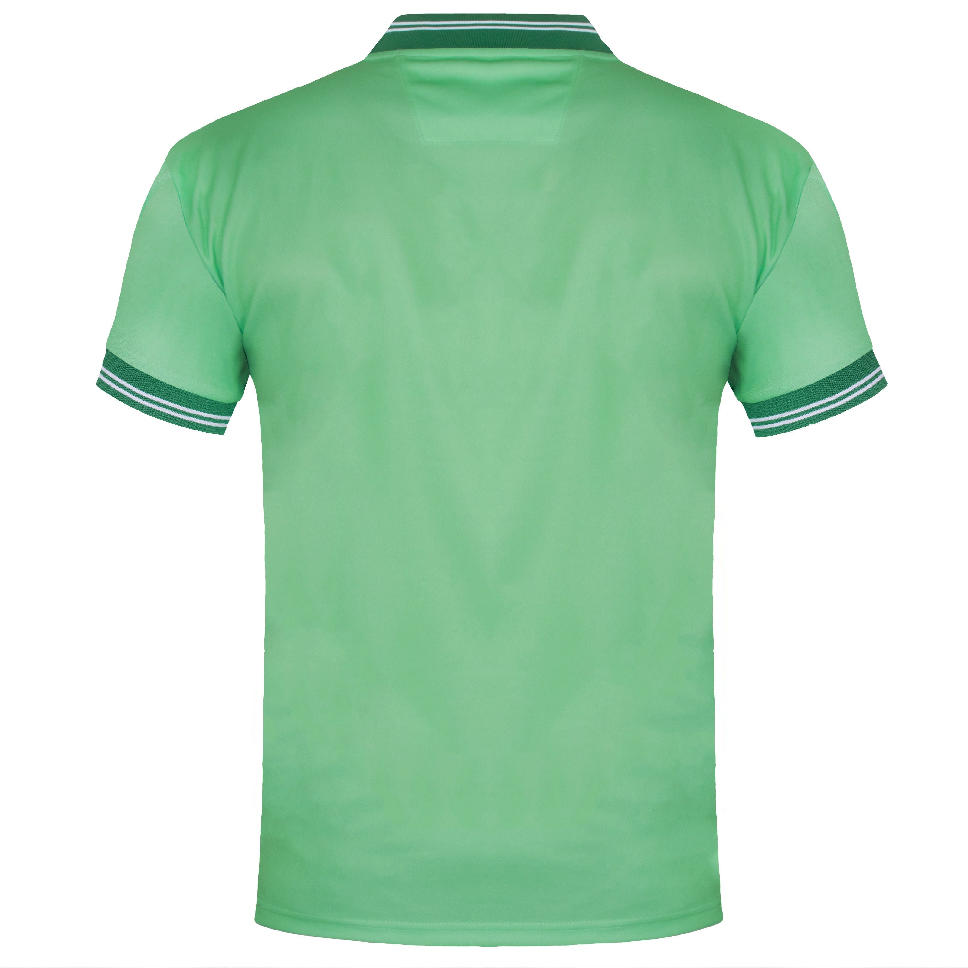 Celtic retro football shirt. Replica 1984/86 away shirt in green with club crest and sponsor print to front