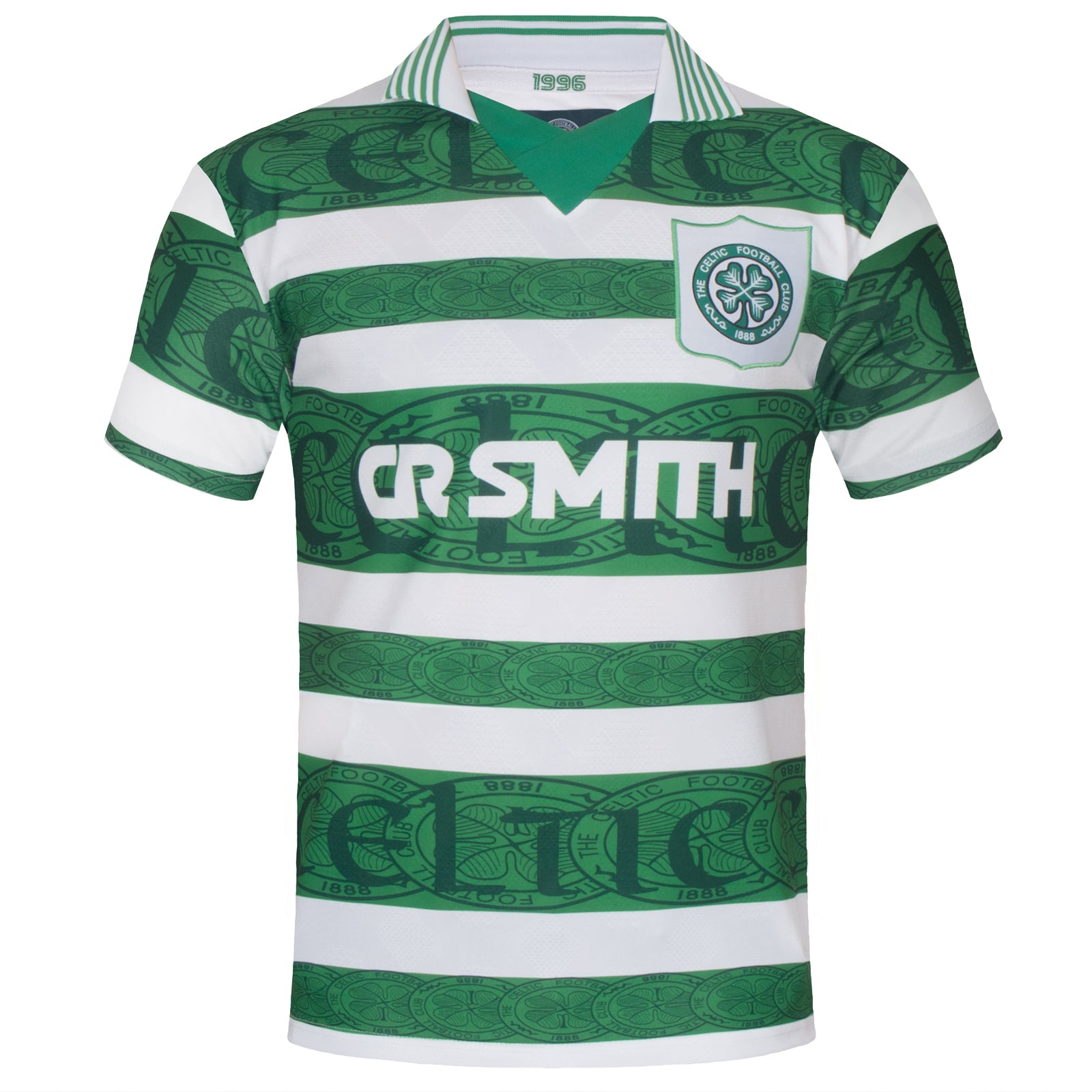 Celtic retro football shirt; Replica home shirt from 1996 in green with club crest & sponsor print to front
