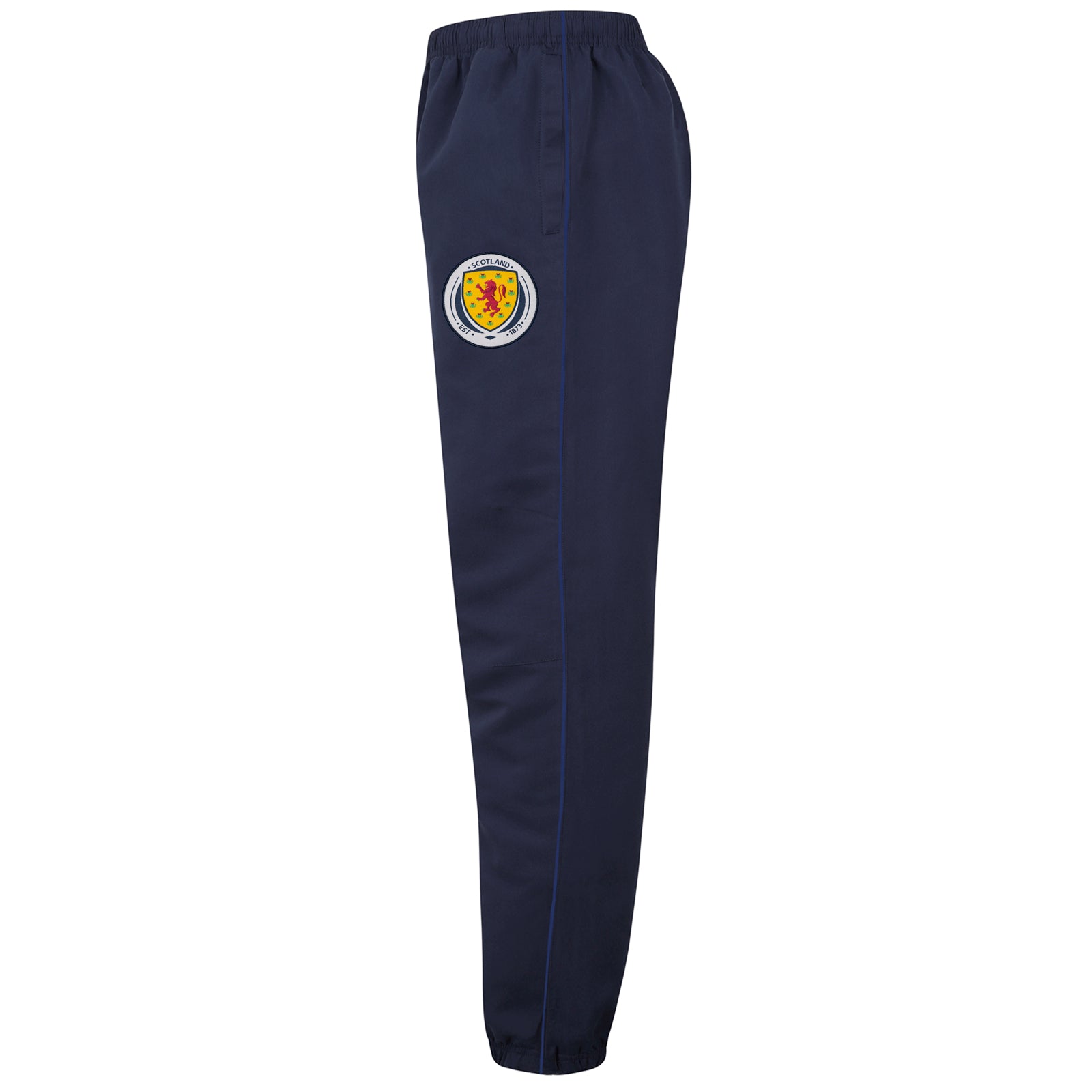 Scotland FA kids tracksuit in navy blue with national crest to chest and left thigh