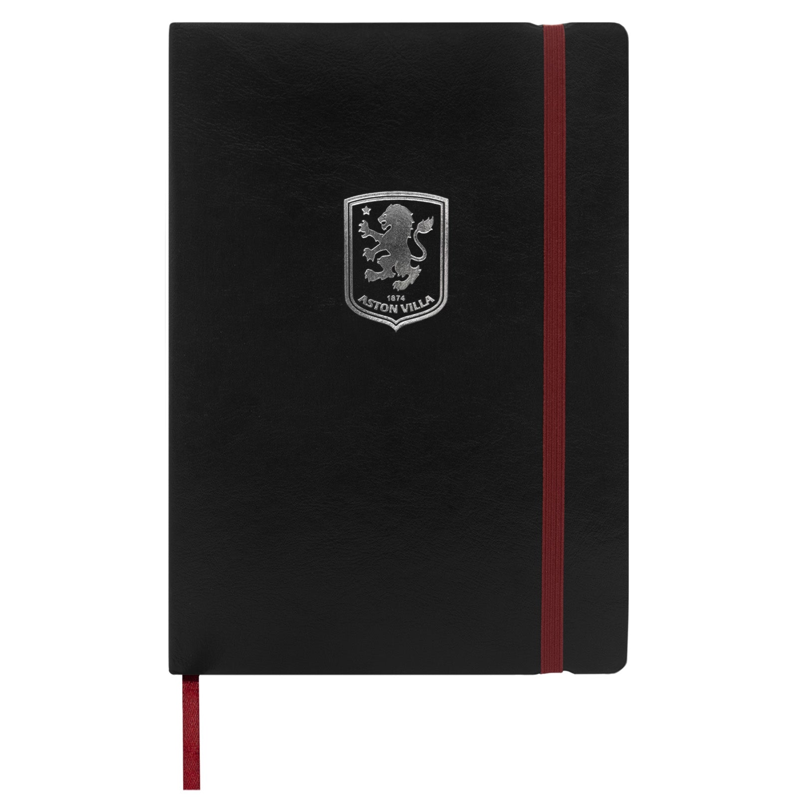 Aston Villa notebook & pen in black with silver foil crest in club design gift box.