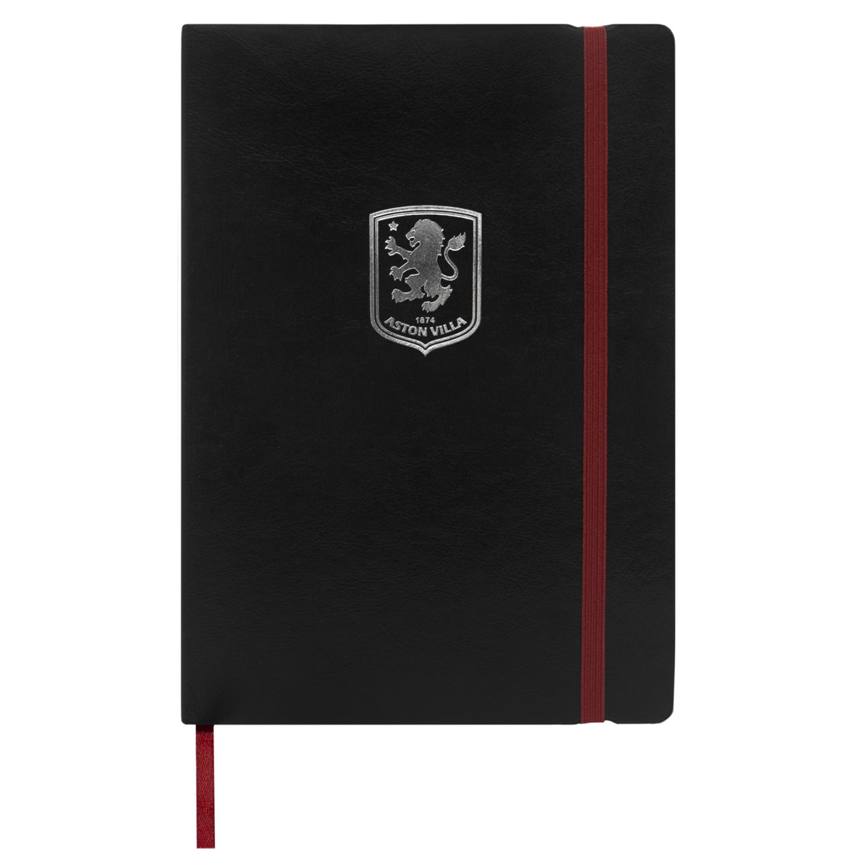 Aston Villa notebook & pen in black with silver foil crest in club design gift box.