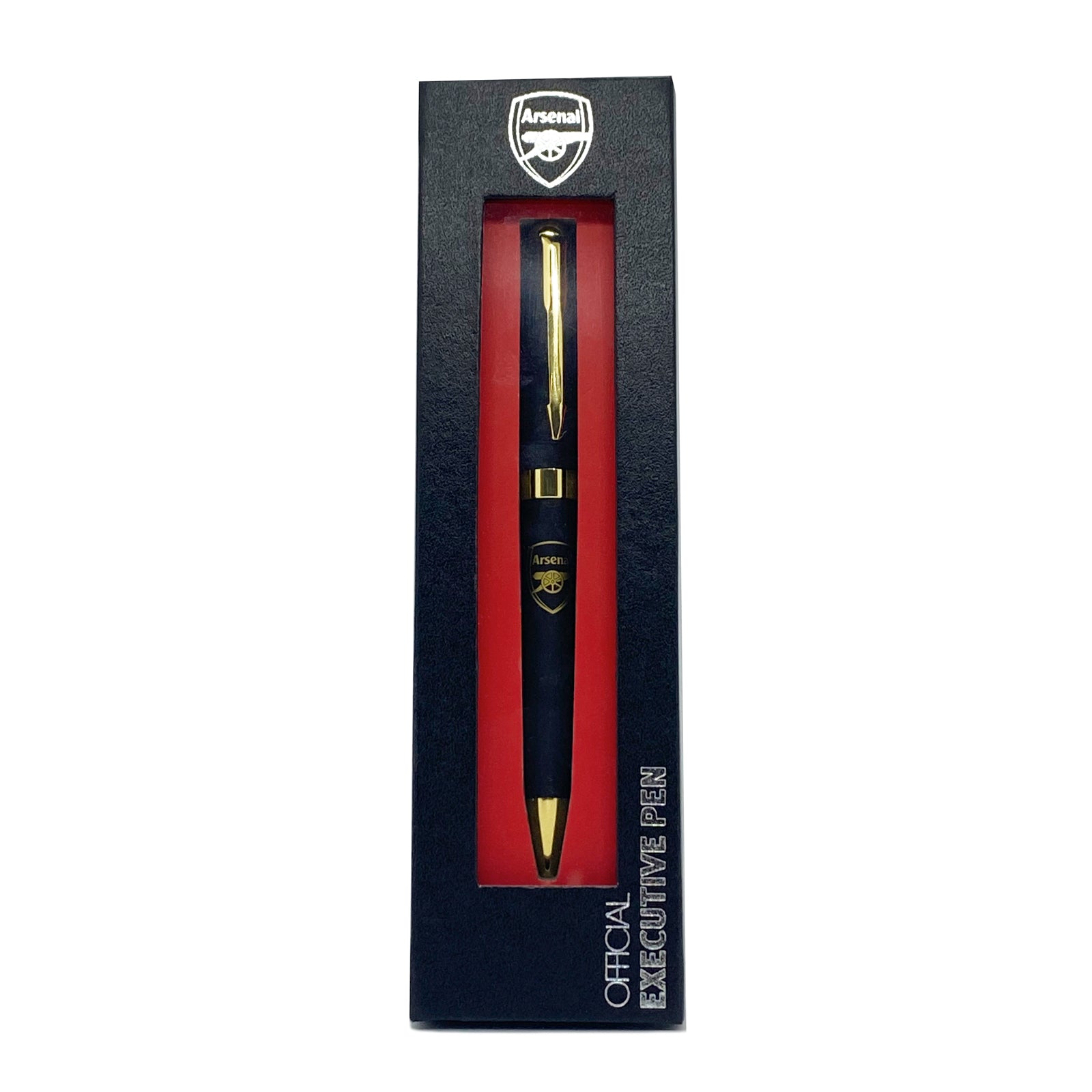 Arsenal pen in black with club crest in club design gift box
