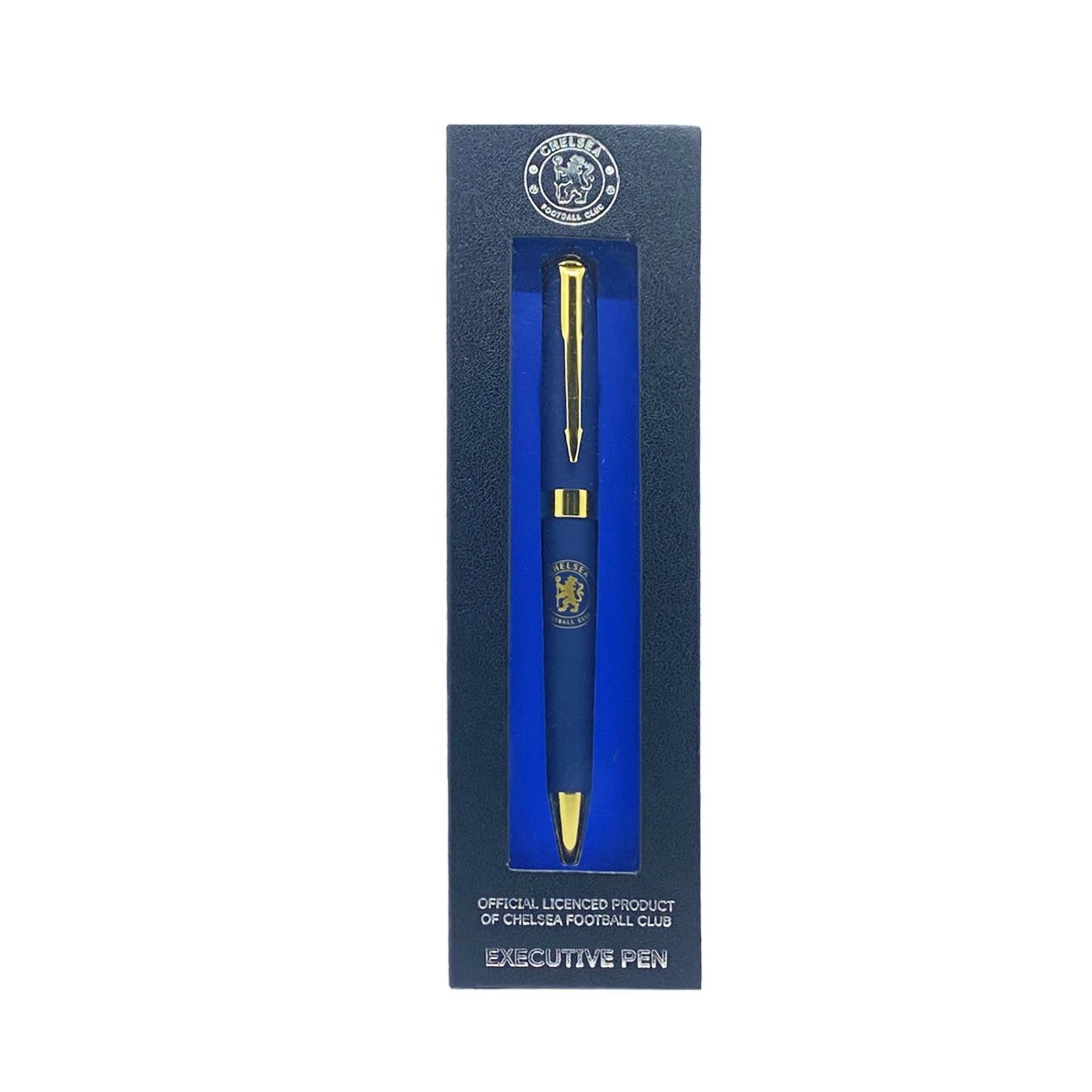 Chelsea pen in blue with club crest in club design gift box