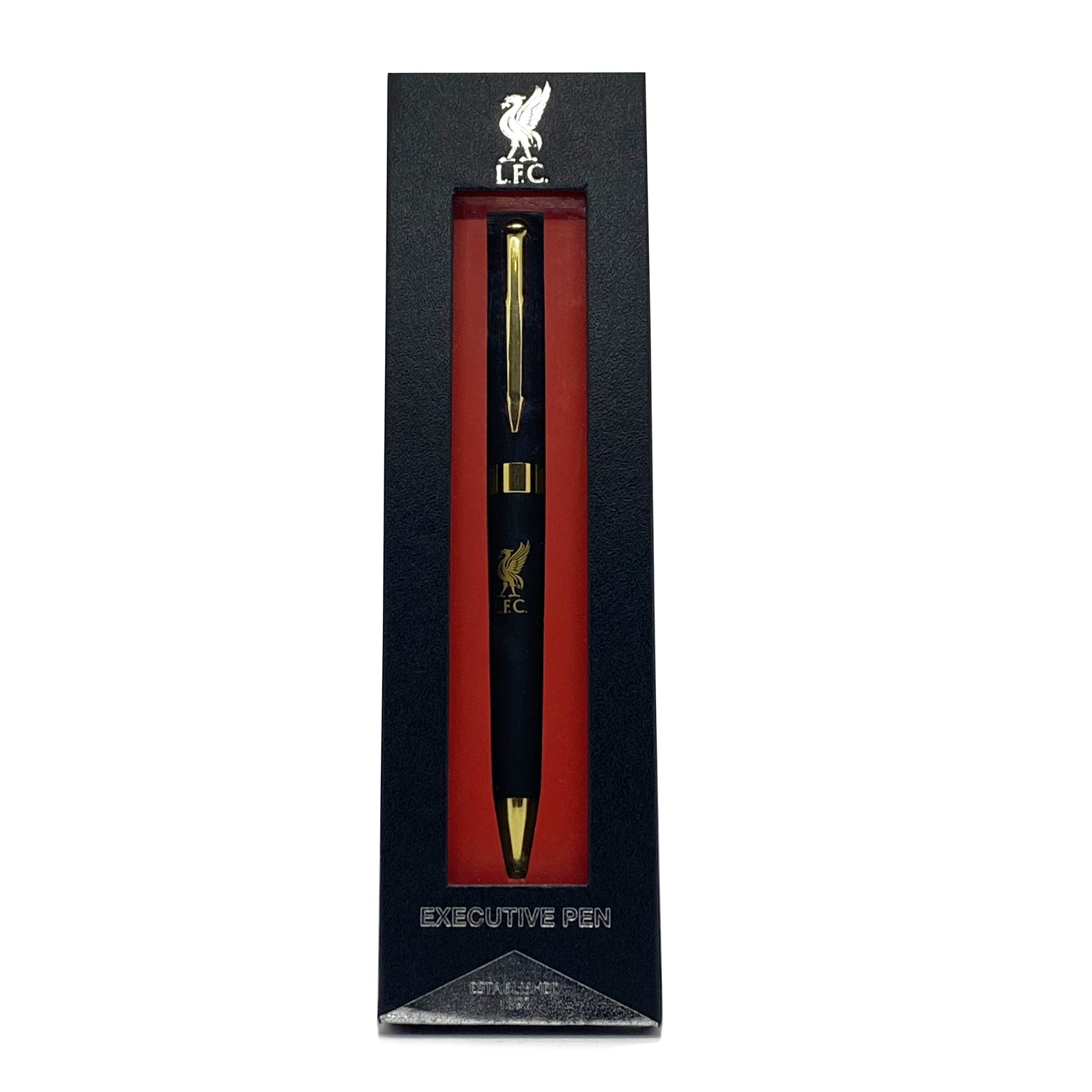 Liverpool pen in black with club crest in club design gift box