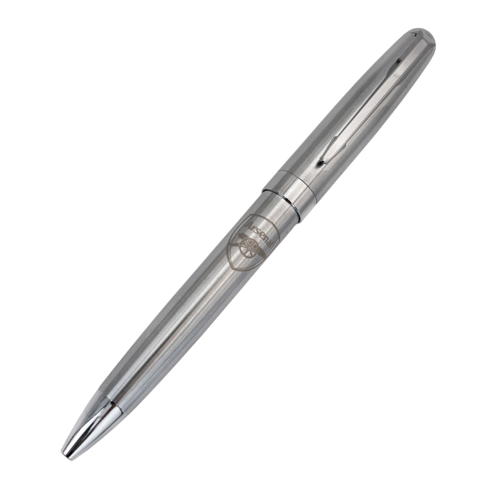 Arsenal pen and keyring set in silver with club crest in club design gift box
