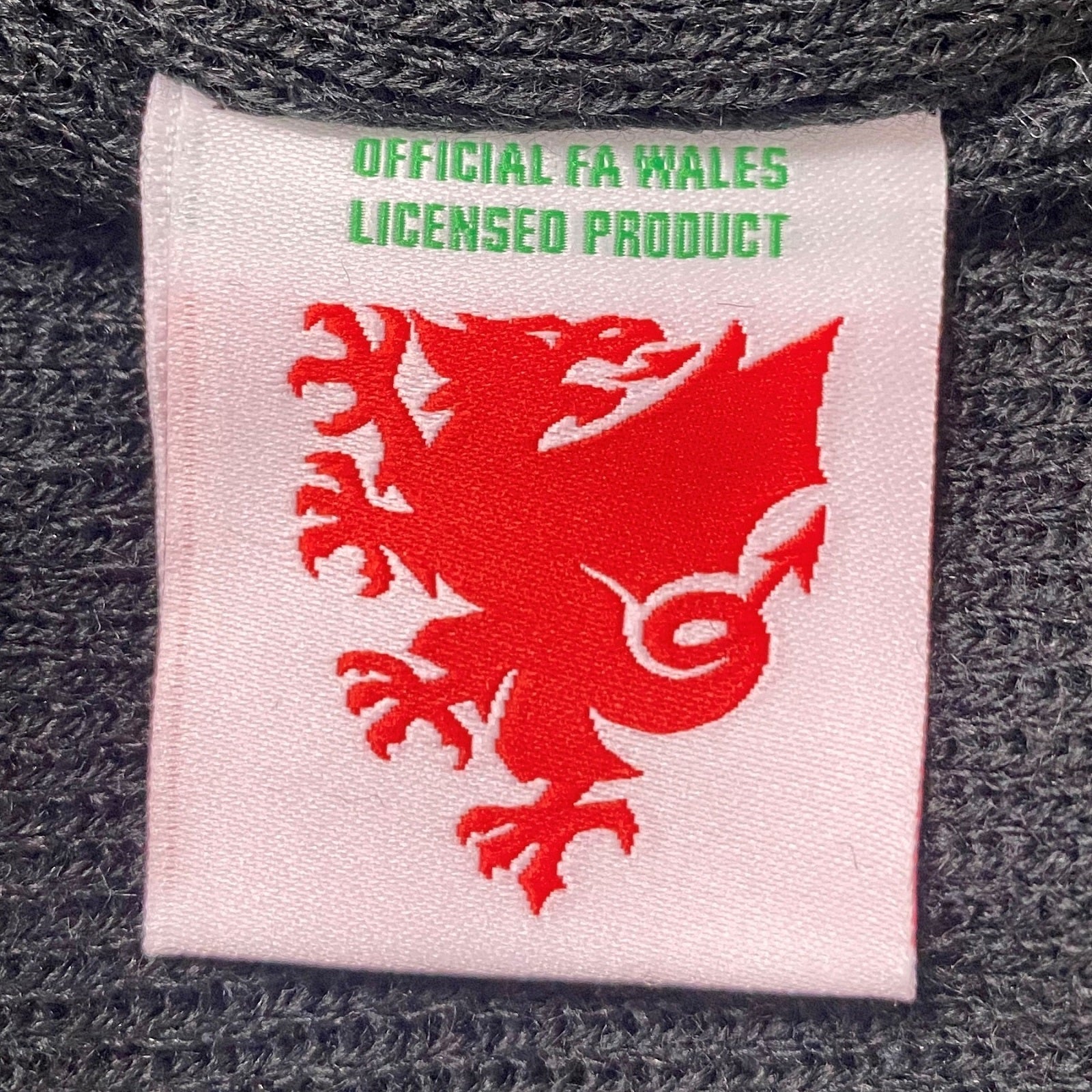 Wales football retro beanie hat in black with Wales FA crest
