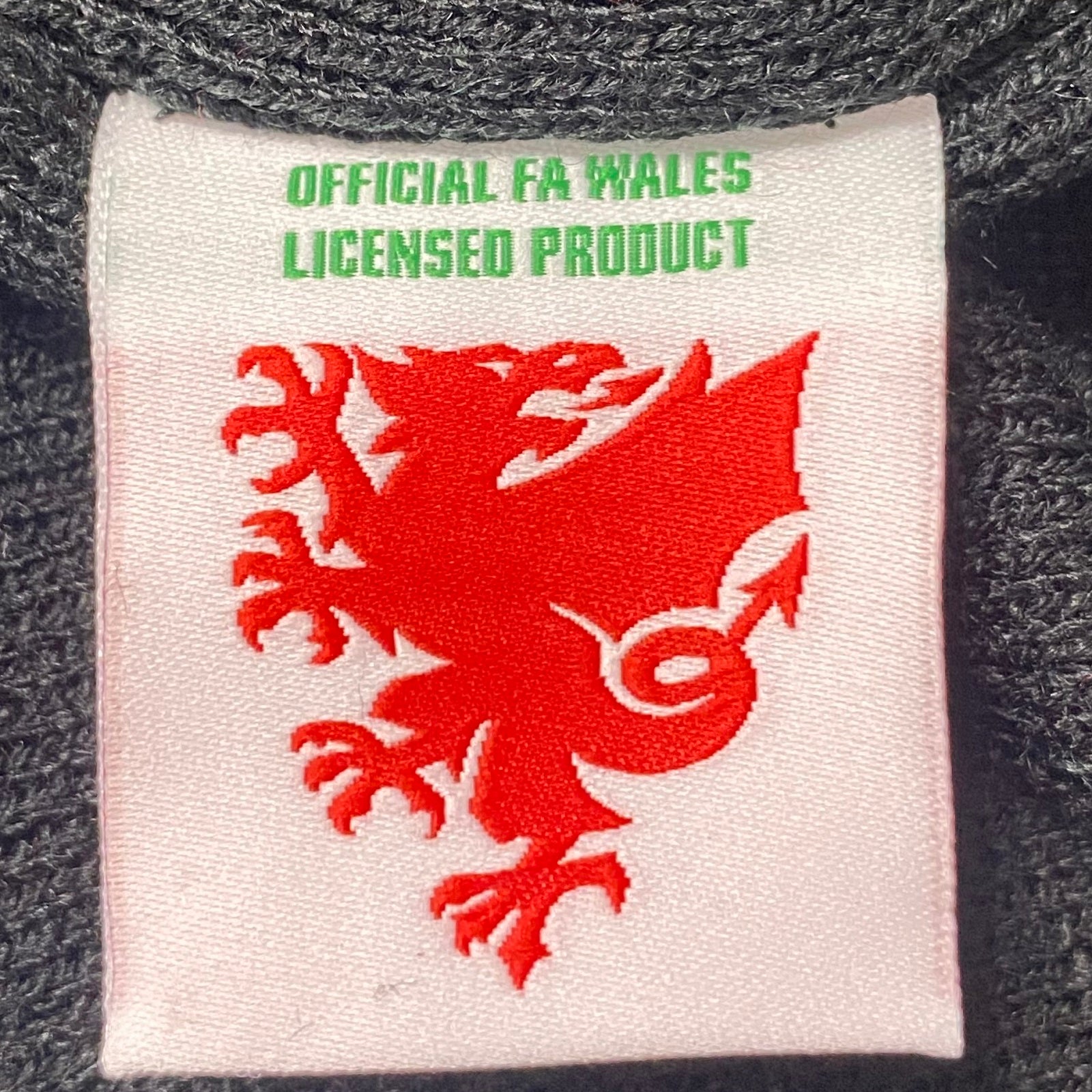 Wales football retro bobble hat in black with Wales FA crest