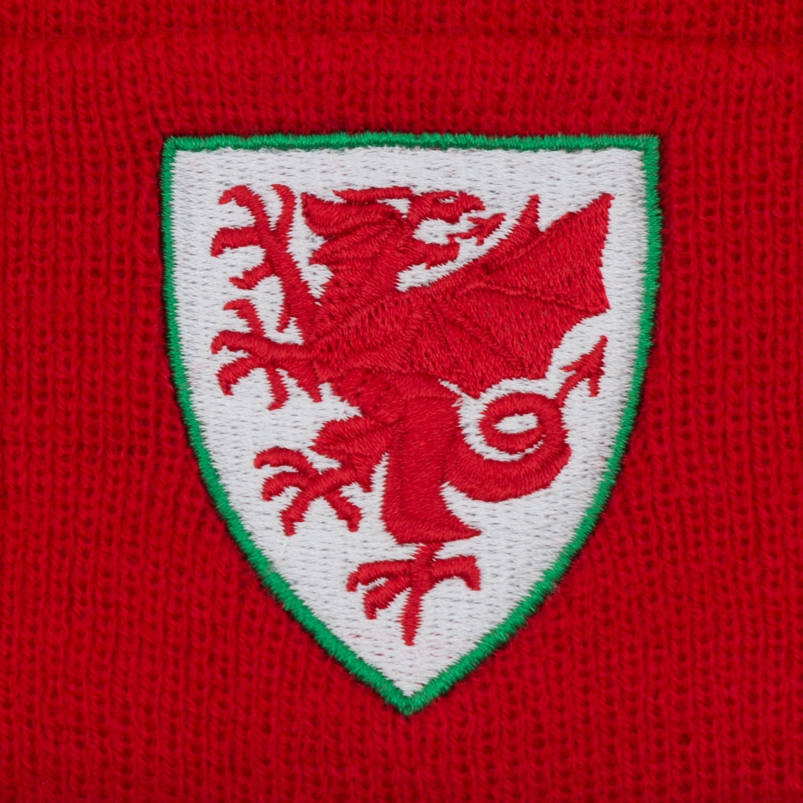 Wales football retro beanie hat in red with Wales FA crest
