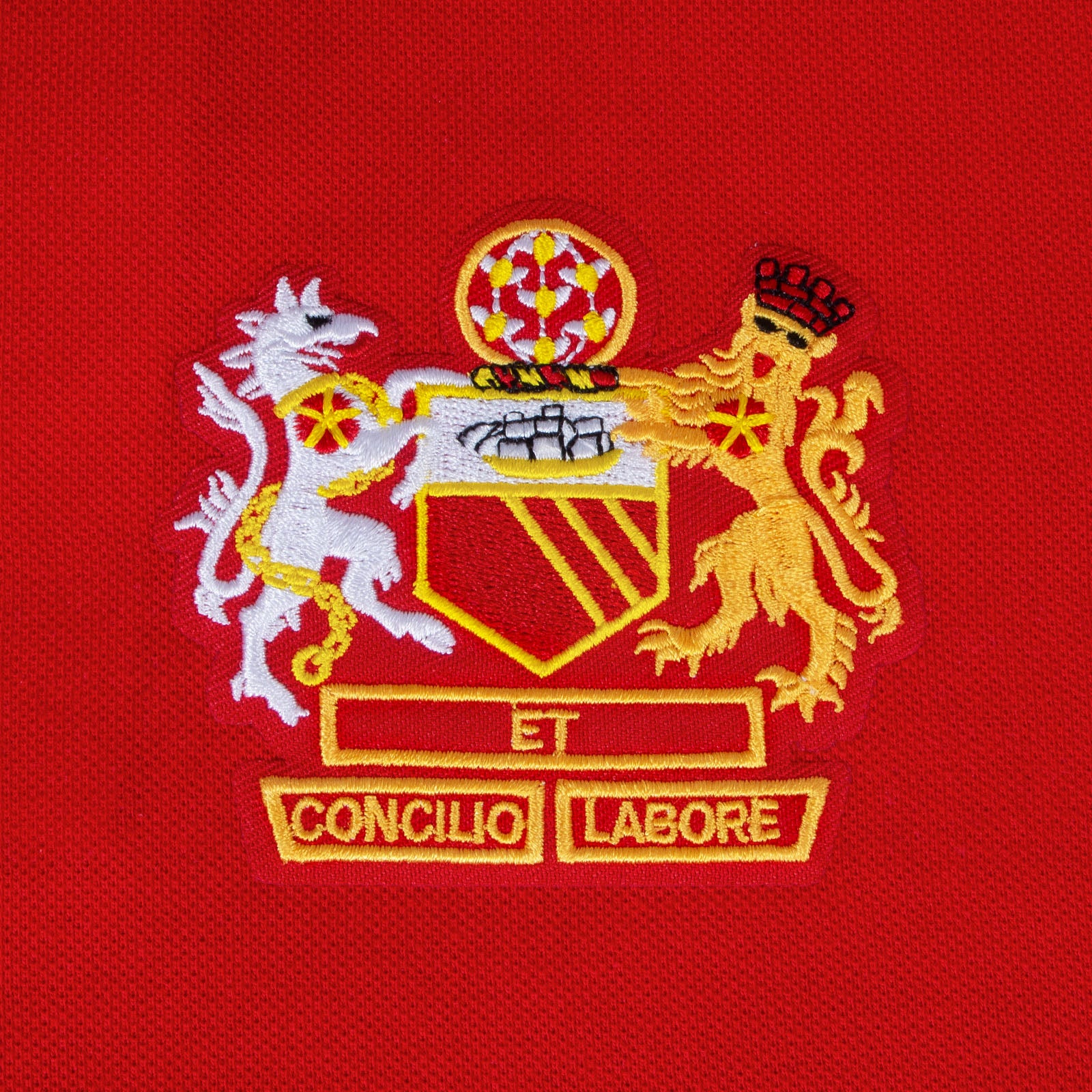 Man United retro polo shirt in red with Manchester crest