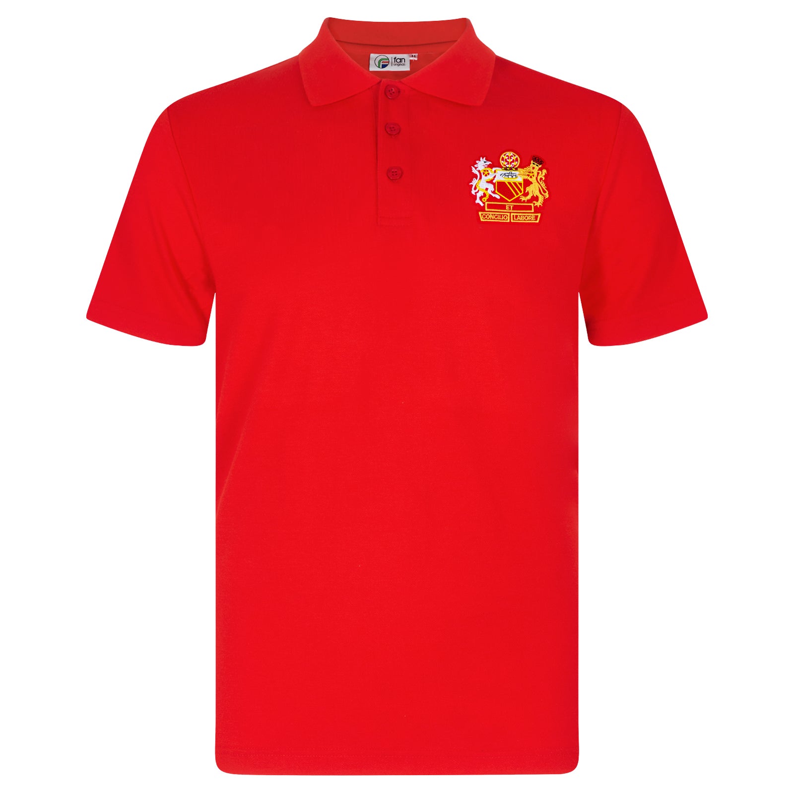 Man United retro polo shirt in red with Manchester crest
