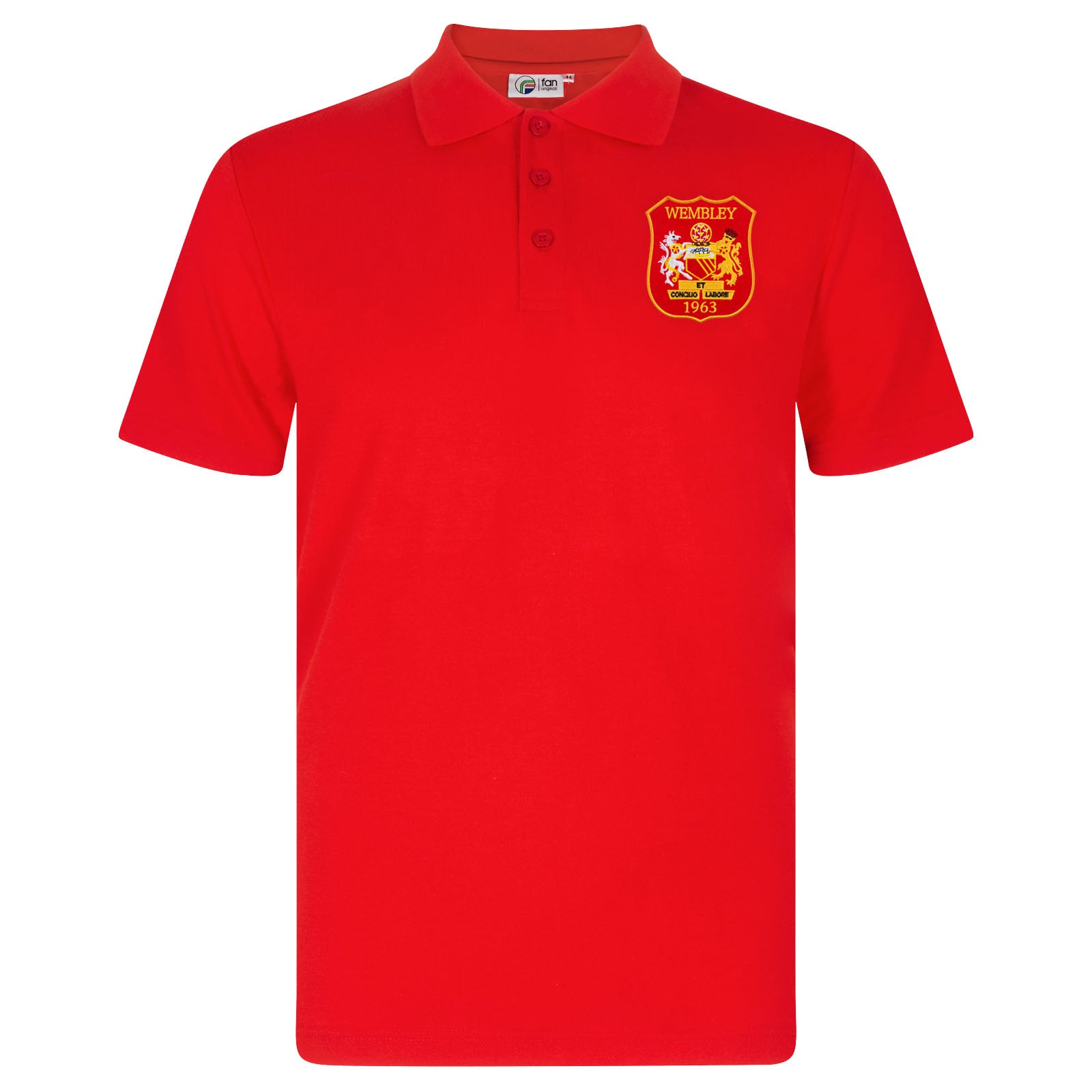 United polo shirt in red with Wembley 63 crest