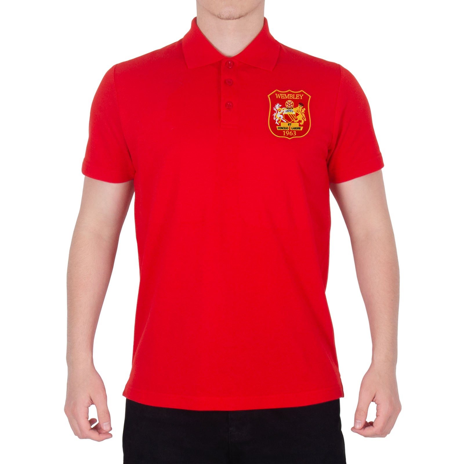 United polo shirt in red with Wembley 63 crest