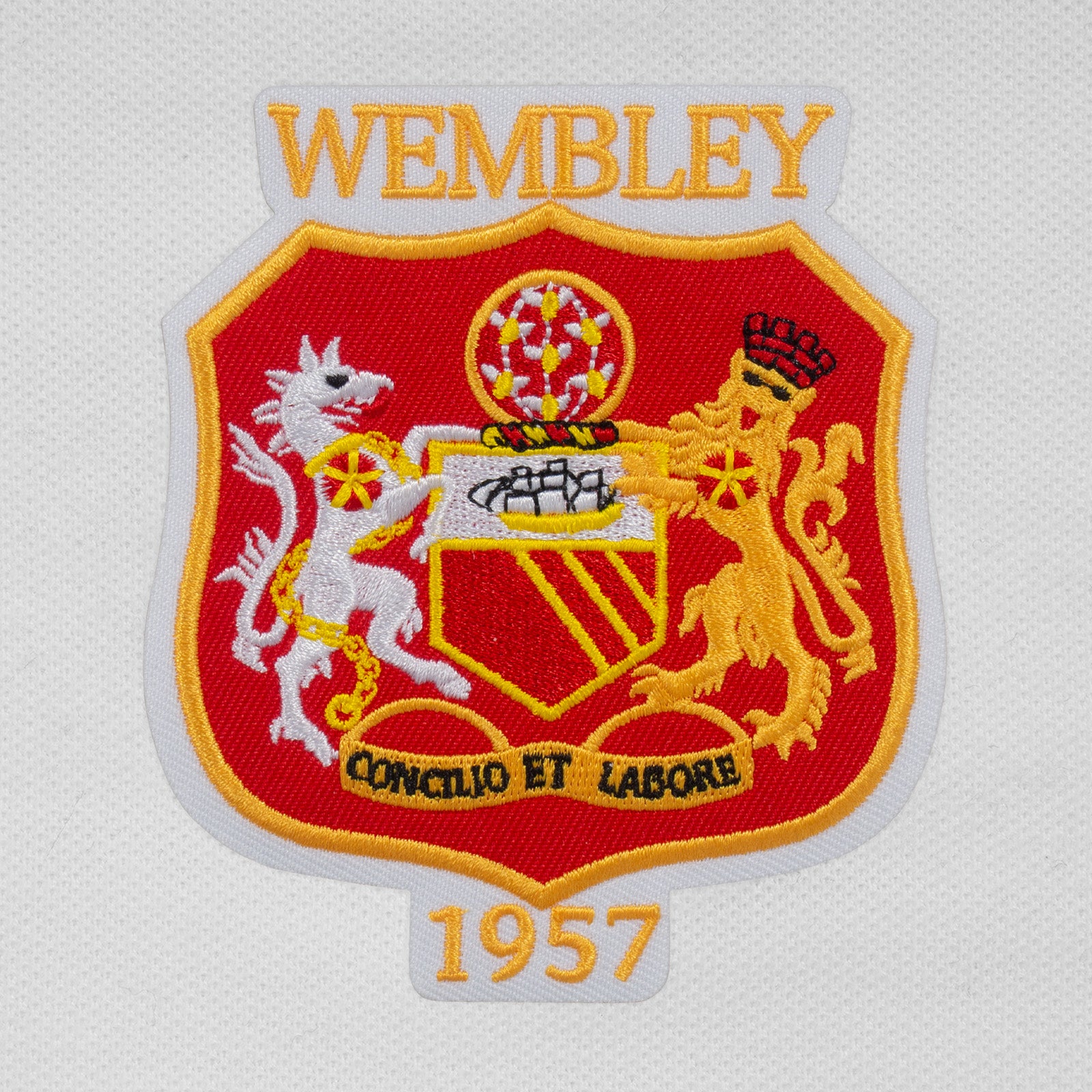 United polo shirt in white with Wembley 57 crest
