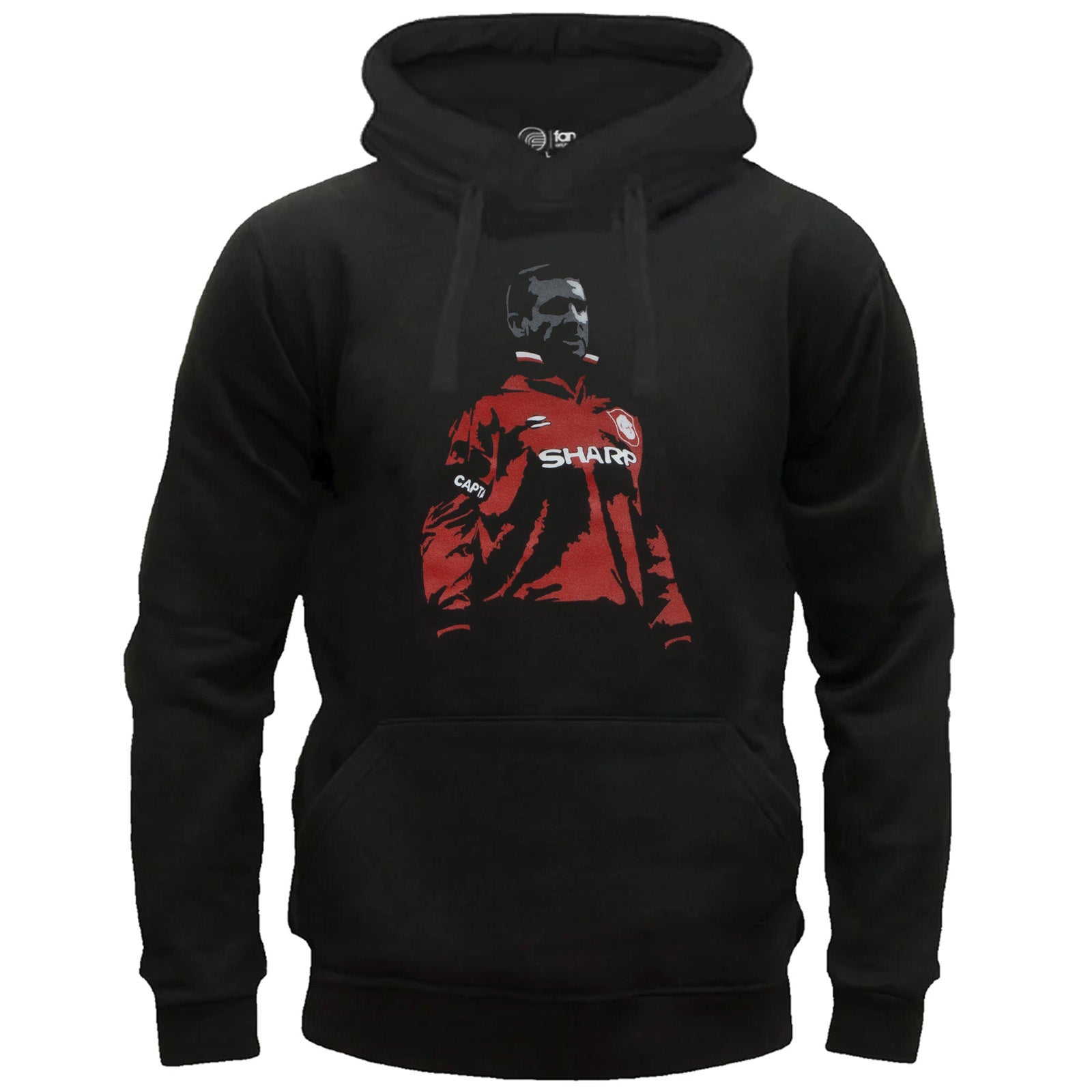 Man United hoodie in black with Eric Cantona image