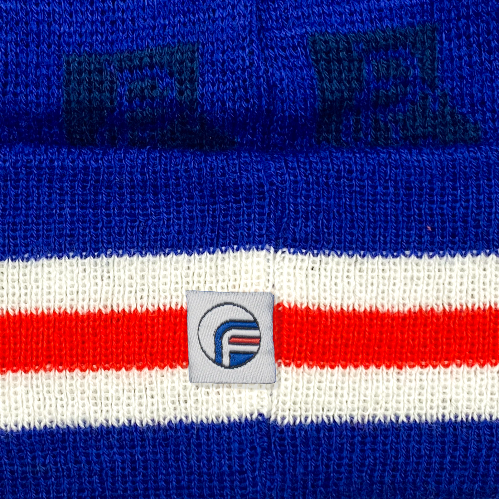Rangers retro knitted bobble hat in blue 1996 colours