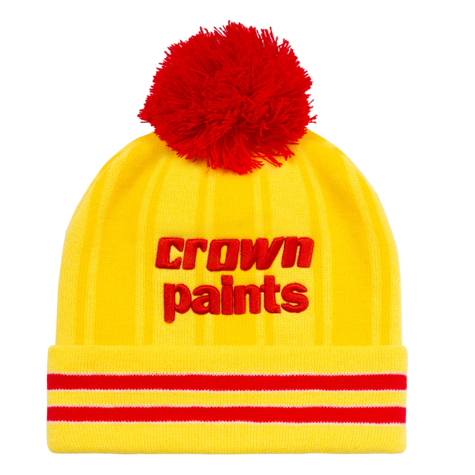 Liverpool retro knitted bobble hat in yellow 1986 colours