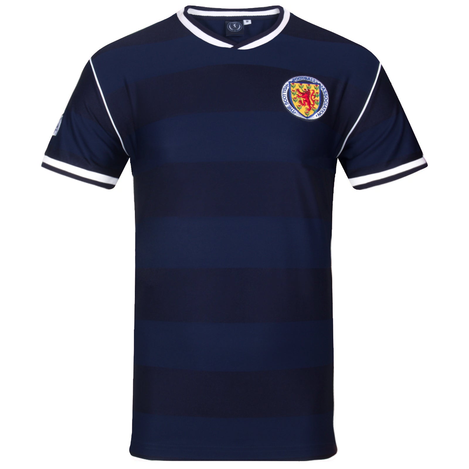 Scotland retro 1986 football shirt. Replica shirt in navy blue with crest to chest