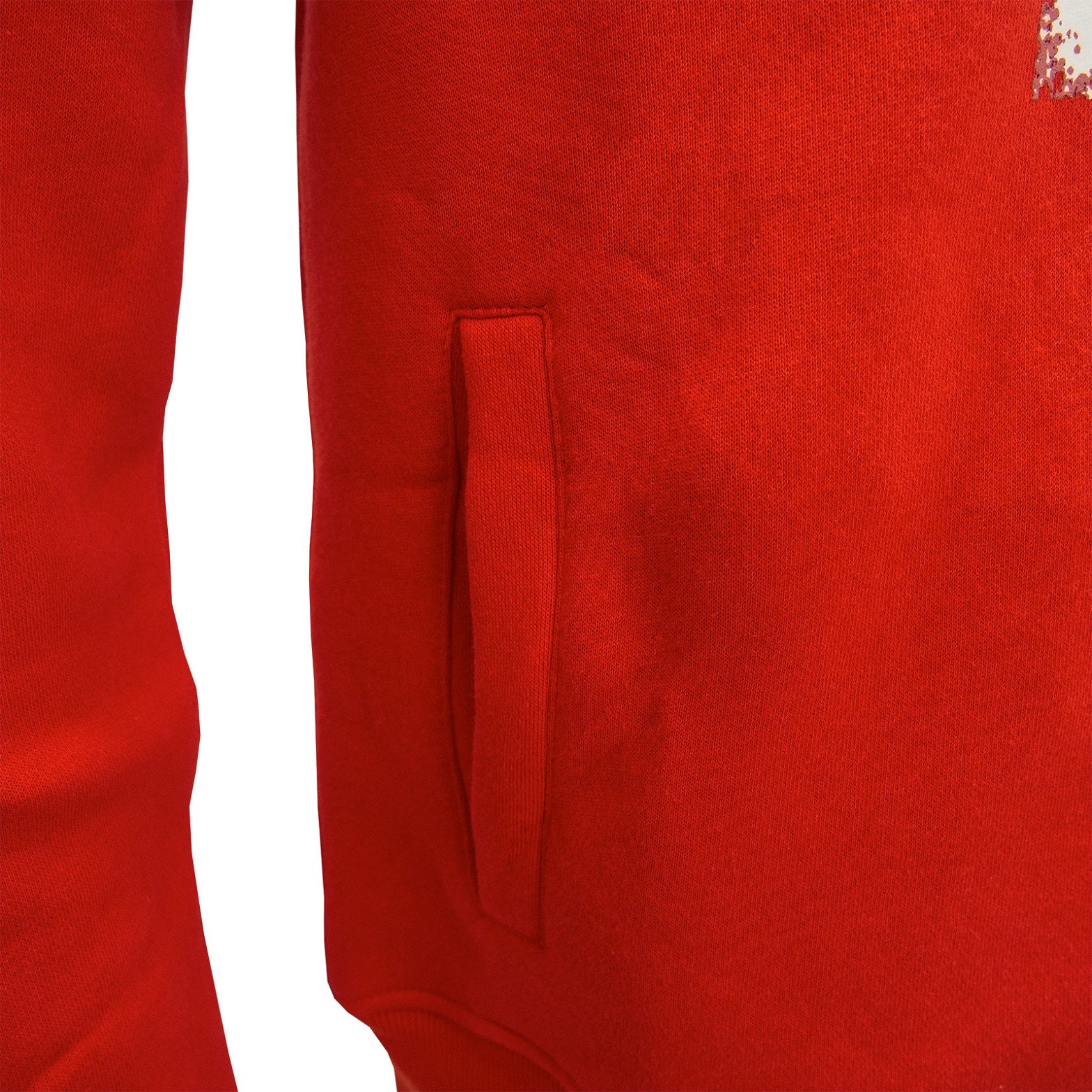 Liverpool adults hoodie in red with large LFC & Liverbird crest print to front.