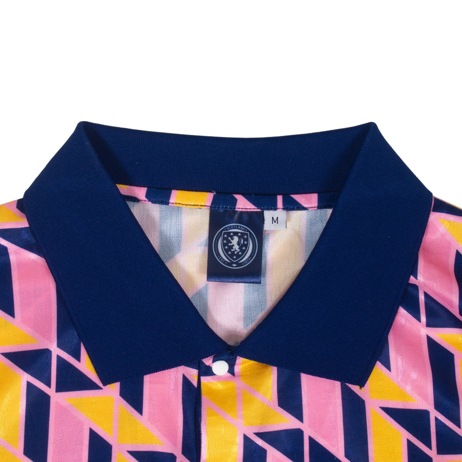 Scotland retro 1990 football shirt. Replica shirt in multi colour with crest to chest