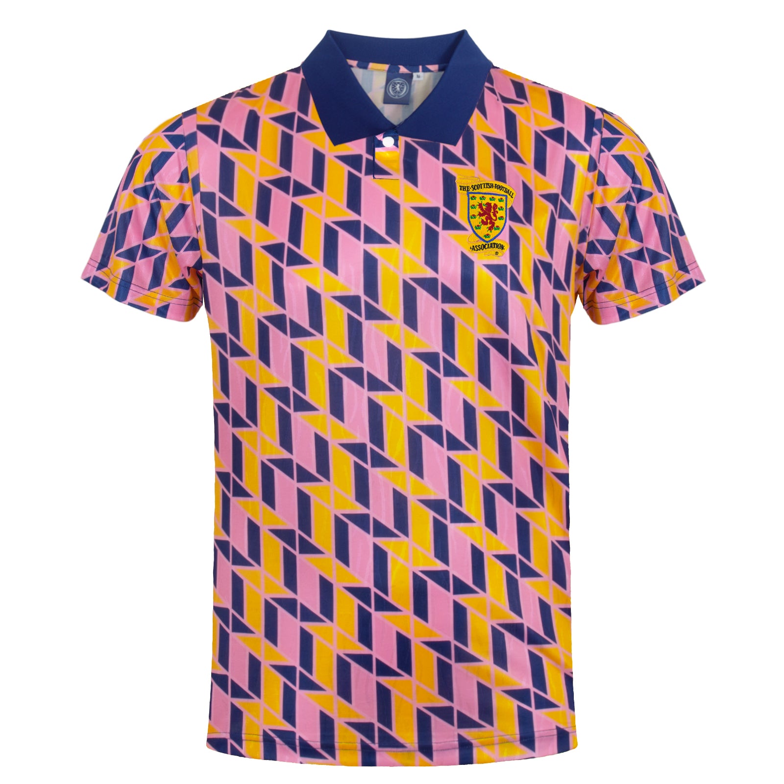 Scotland retro 1990 football shirt. Replica shirt in multi colour with crest to chest