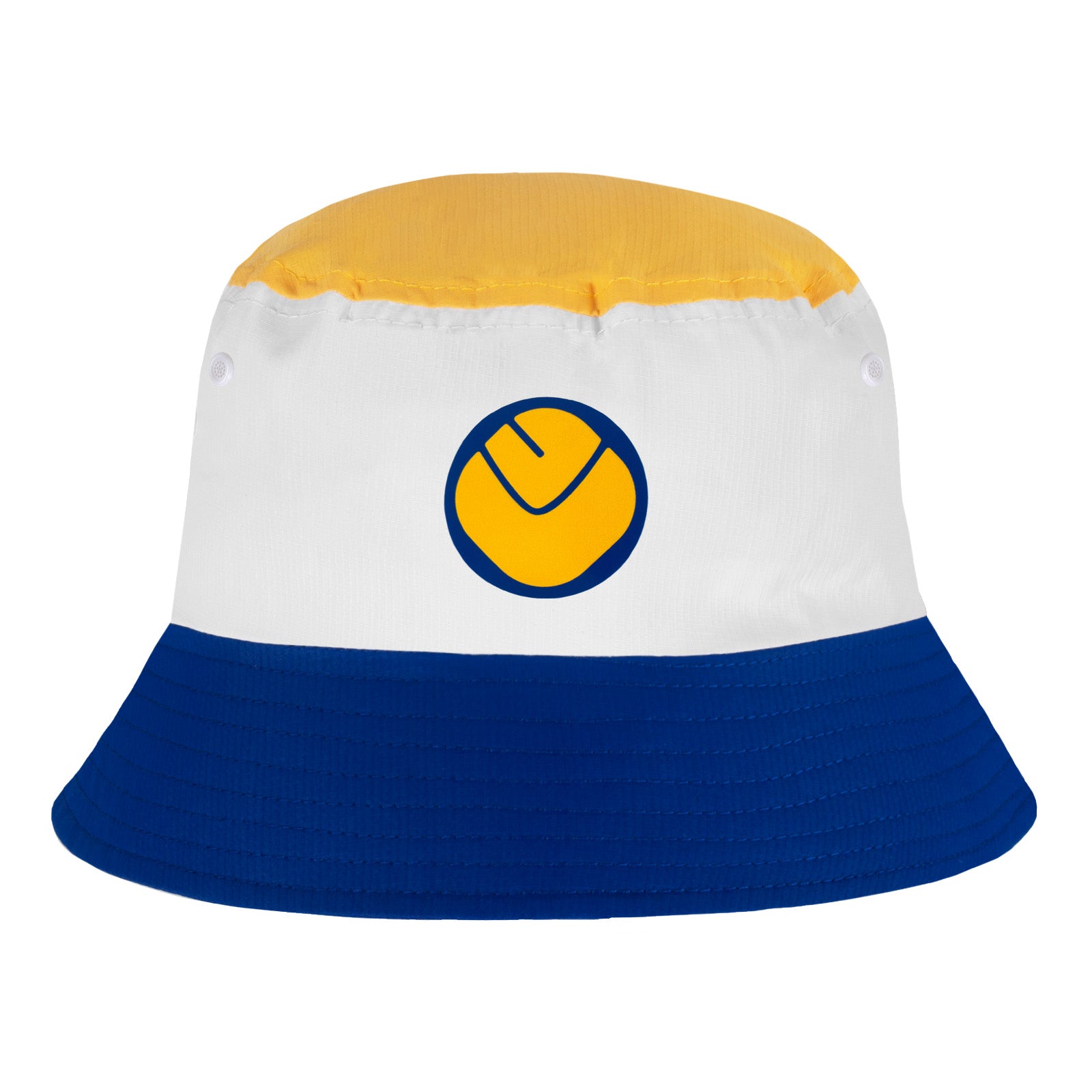 Leeds United bucket hat in white, blue and yellow